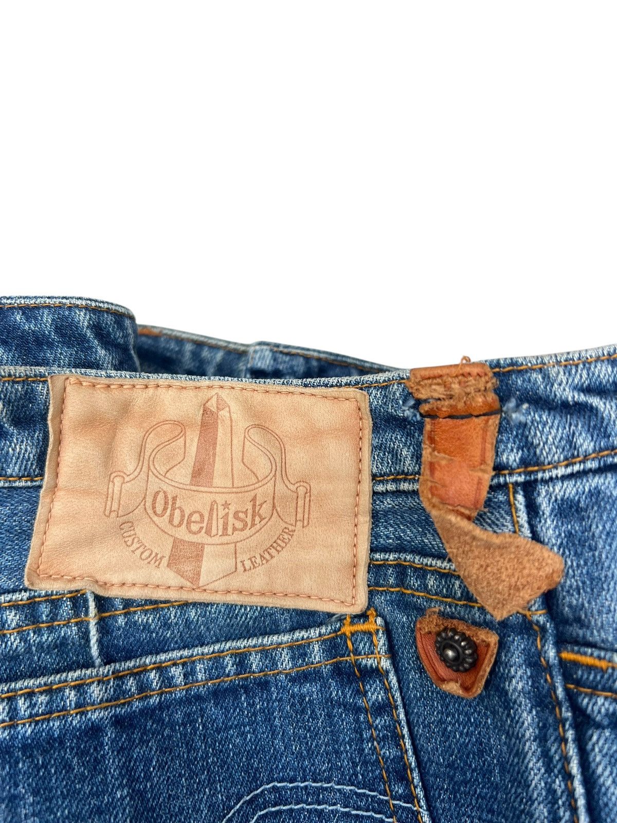 Japanese Brand Obelisk Japan Faded Denim Bootcut Jeans Size 32" / US 10 / IT 46 - 20 Thumbnail