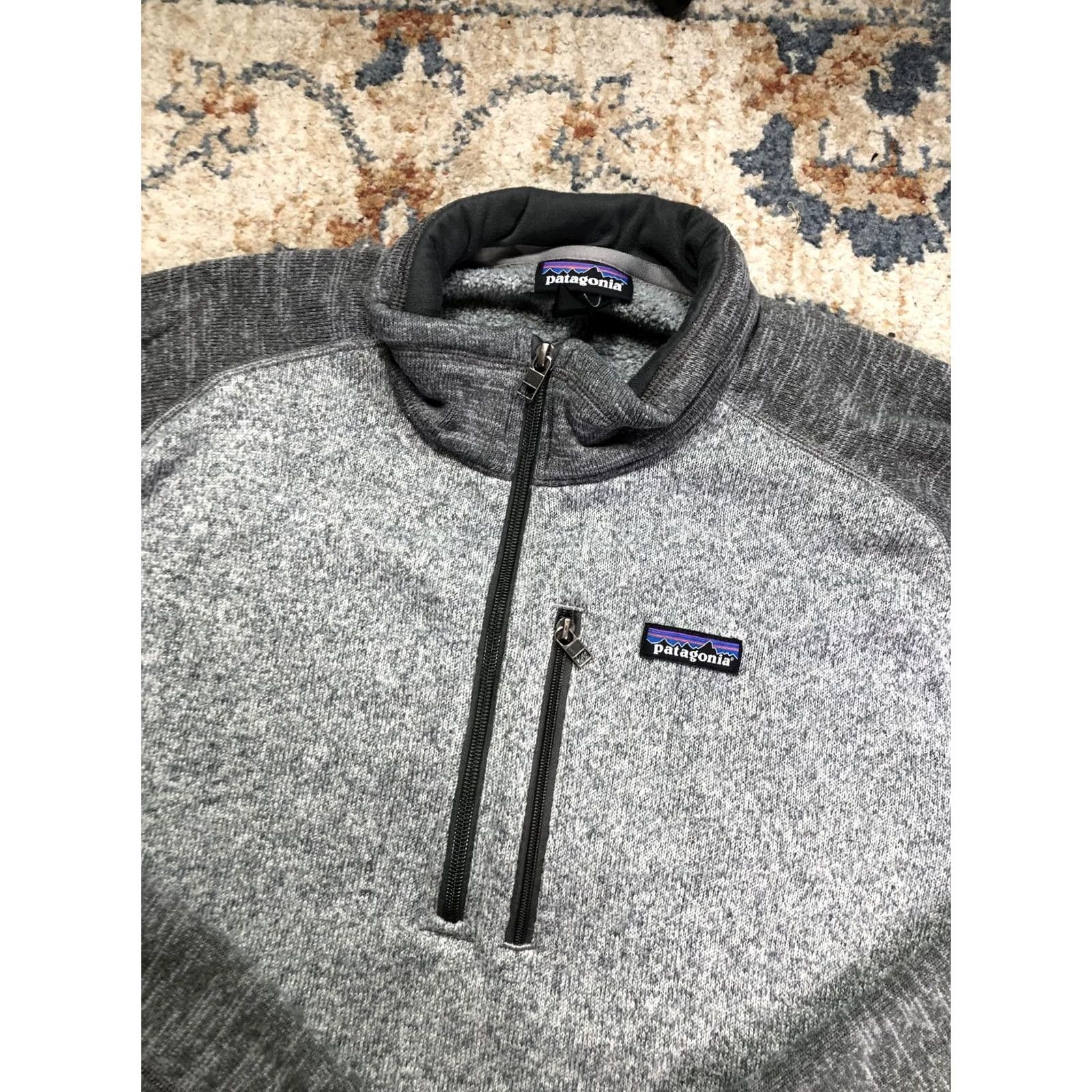 Patagonia Patagonia Sweatshirt Mens XL Gray 1/4 Zip Fleece Pullover Chest Pocket Logo Mock Neck Long Sleeve Zip Pullover Mens XL Gray Patagonia Size US XL / EU 56 / 4 - 6 Thumbnail