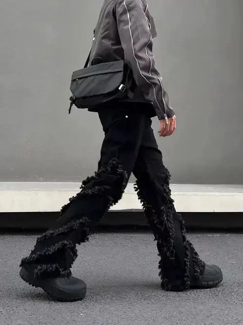 Japanese Brand × Jean Vintage fringed raw edge bootcut jeans Size US 32 / EU 48 - 2 Thumbnail
