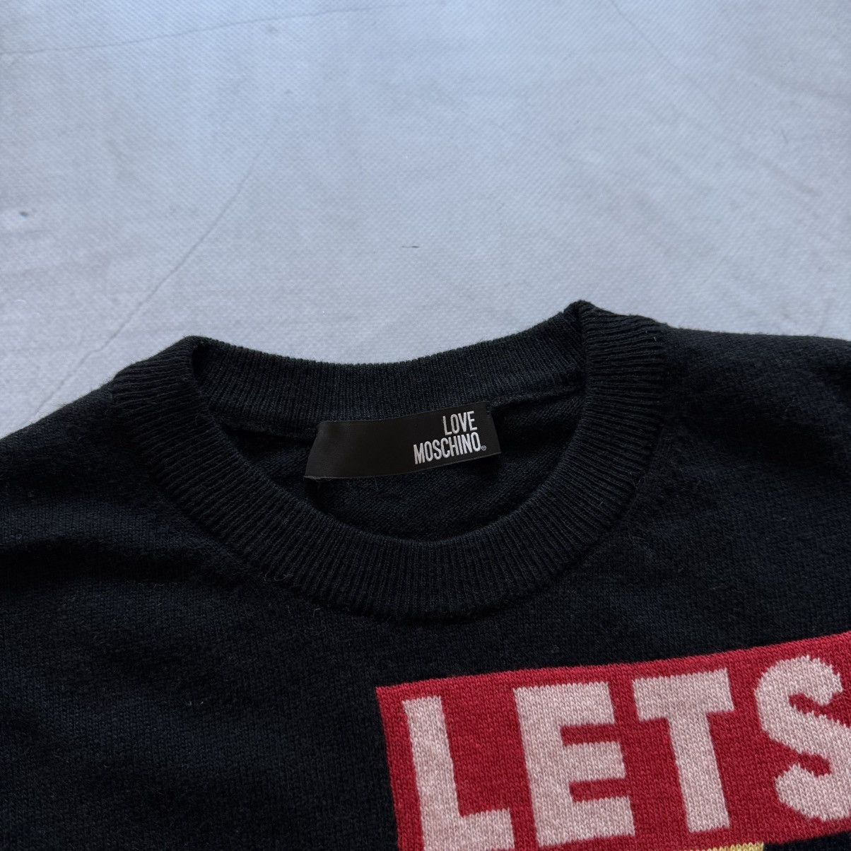 Love Moschino Moschino Lets Love Each Other Wool T-Shirt Sweater Size M / US 6-8 / IT 42-44 - 5 Thumbnail