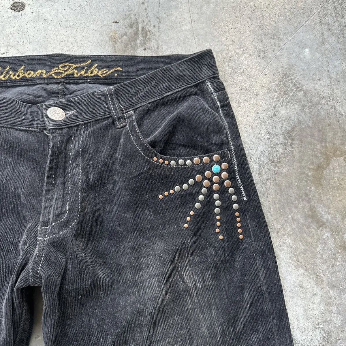 20471120 291295=HOMME JAPAN SPIKE/STUDDED CORDUROY BLACK PANTS Size US 34 / EU 50 - 3 Thumbnail