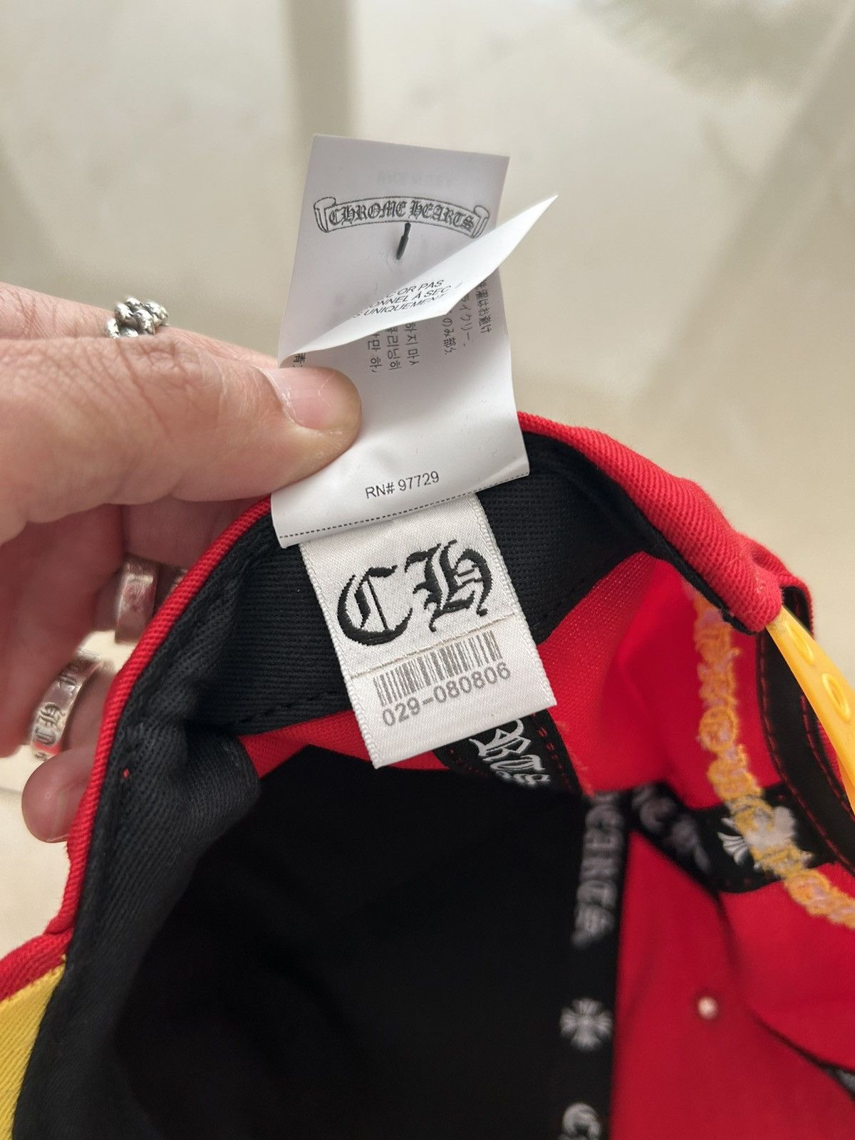 Chrome Hearts Chrome Hearts Red/Yellow Baseball Hat Size ONE SIZE - 5 Thumbnail