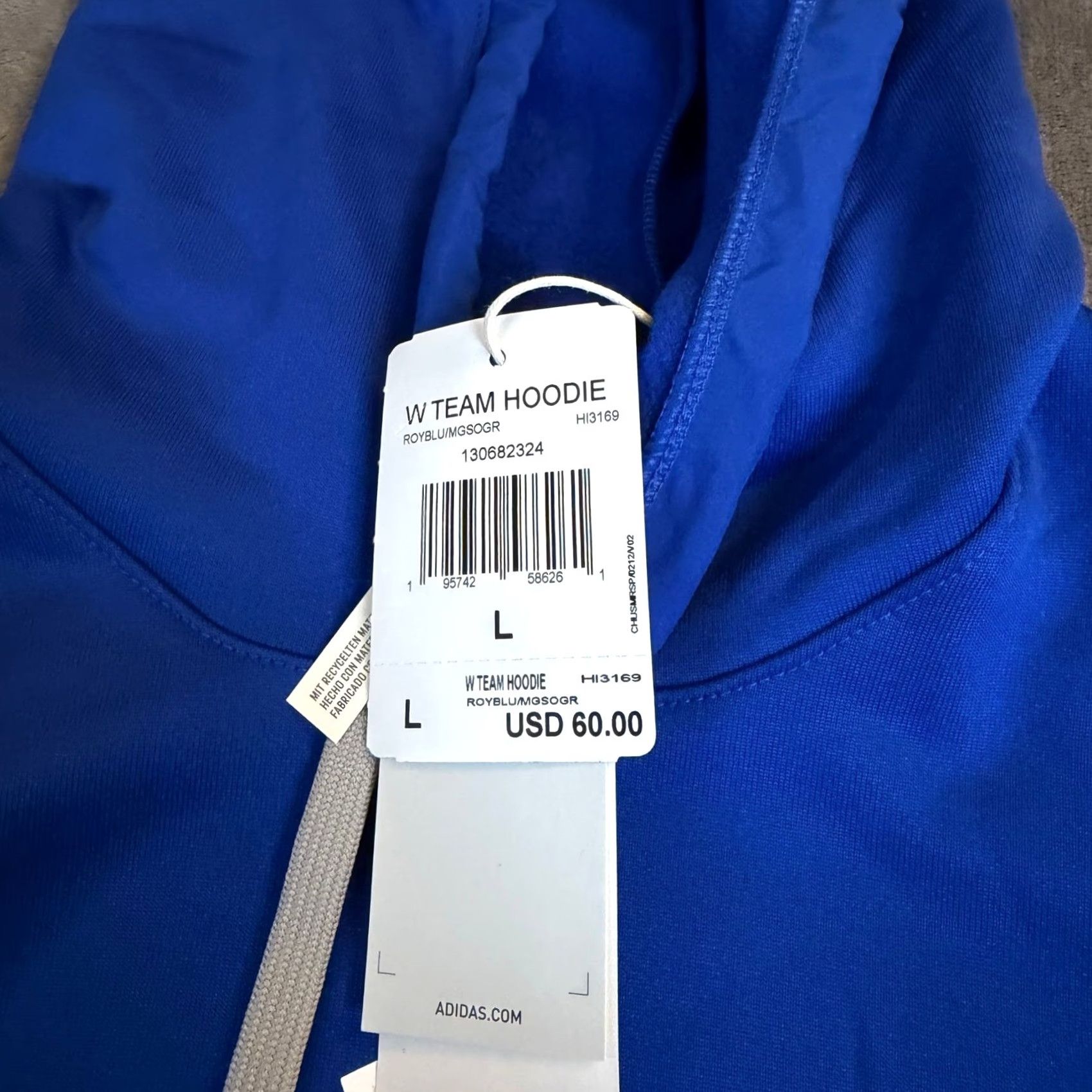 Adidas Adidas Aeroready Hoodie Womens Lroyal Blue Pullover Knit Zip Pockets Hooded Moisture Wicking Breathable Athletic Performance Hoodie NWT Size L / US 10 / IT 46 - 4 Thumbnail