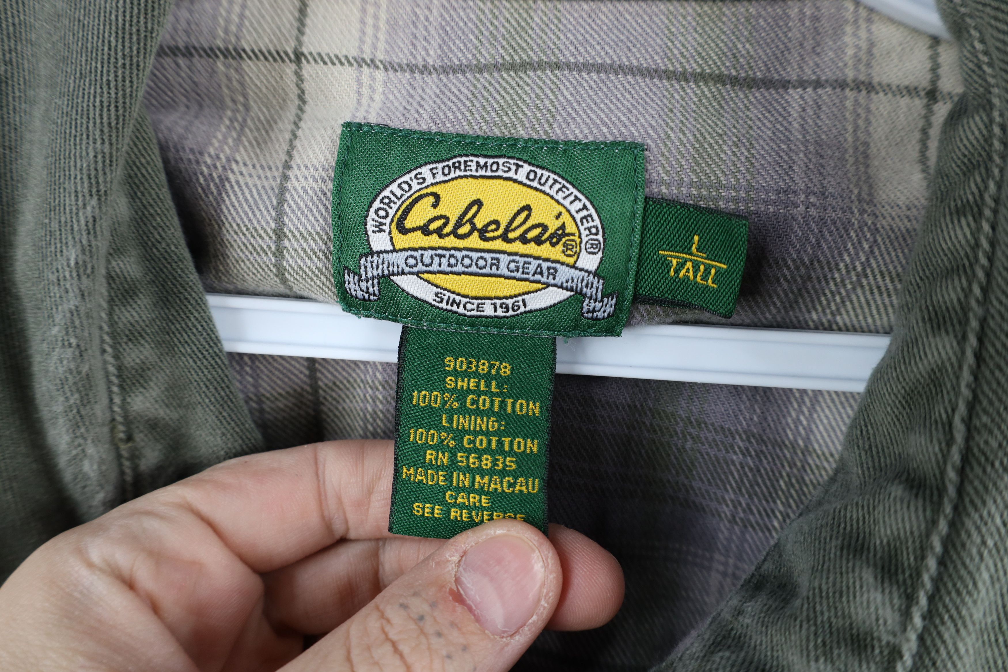 Cabelas × Vintage Vintage Cabelas Flannel Lined Button Shirt Jacket Jac Shirt Size US L / EU 52-54 / 3 - 7 Thumbnail