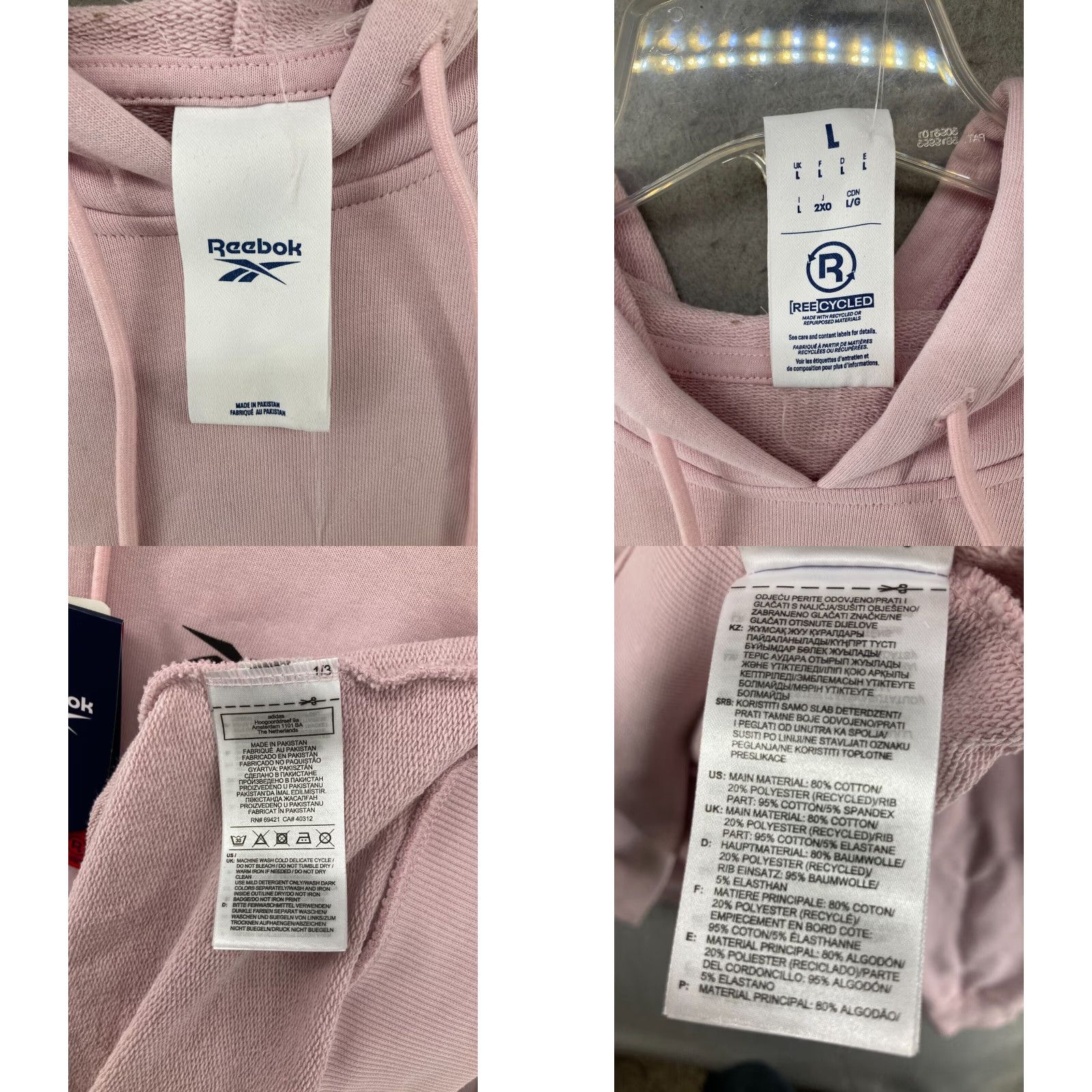 Reebok Reebok Hoodie Womens Large Pink Pride Flag NWT Size L / US 10 / IT 46 - 8 Thumbnail