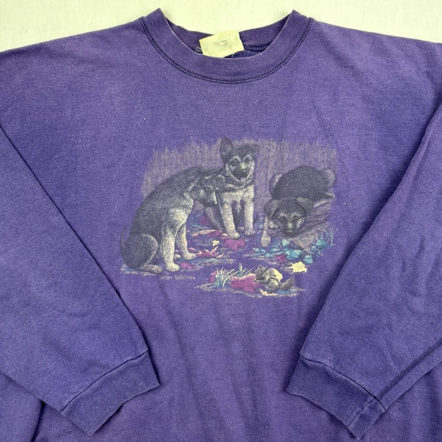 Northern Reflections VINTAGE Northern Reflections Sweatshirt Dog 90s Purple Adult Large Crew Neck Pullover Mens Nature Animals ADD? Size US L / EU 52-54 / 3 - 2 Thumbnail