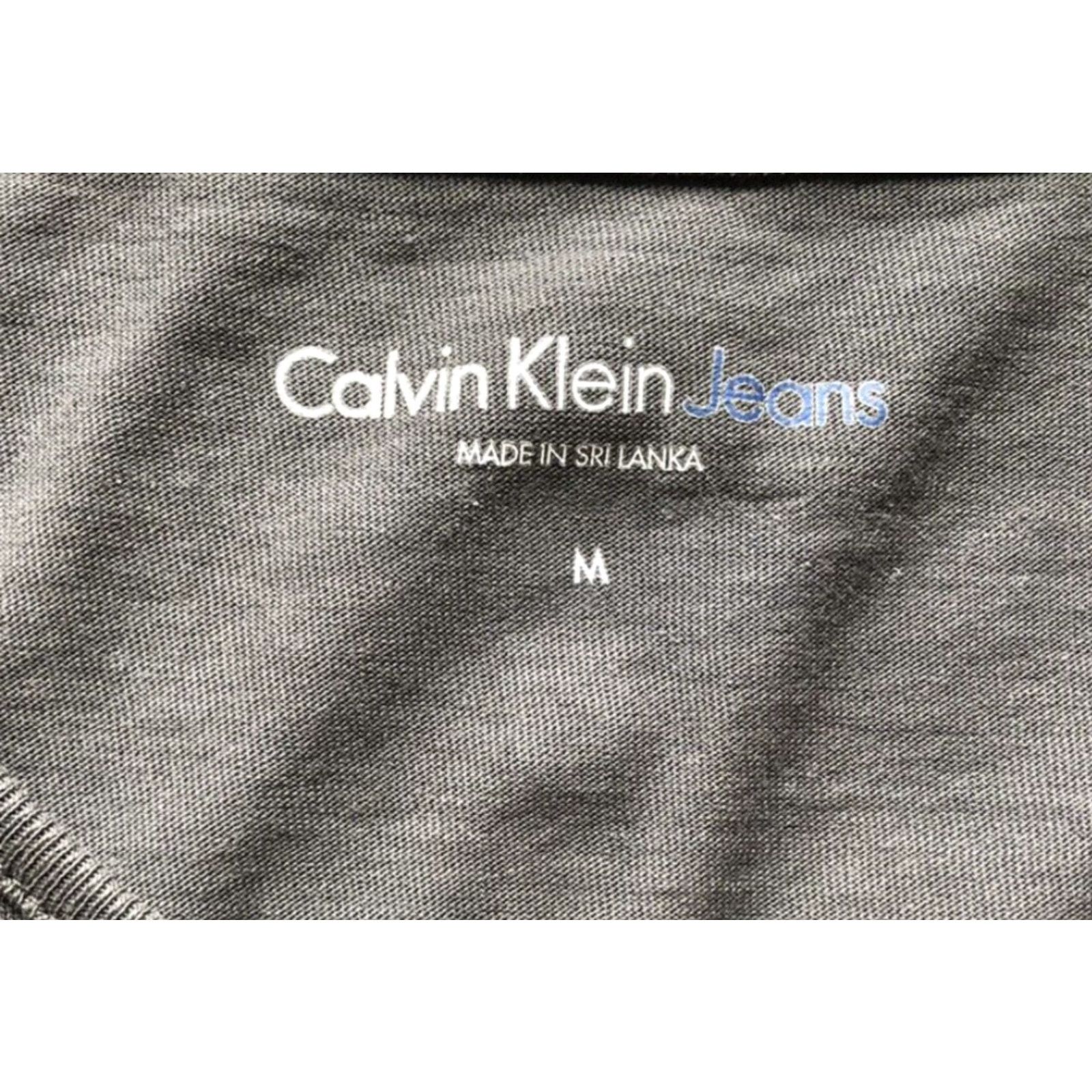 Vintage Calvin Klein Jeans T-Shirt Womens M Storm Grey 100% Cotton Side Slit Short Sleeve NWT Size M / US 6-8 / IT 42-44 - 7 Thumbnail
