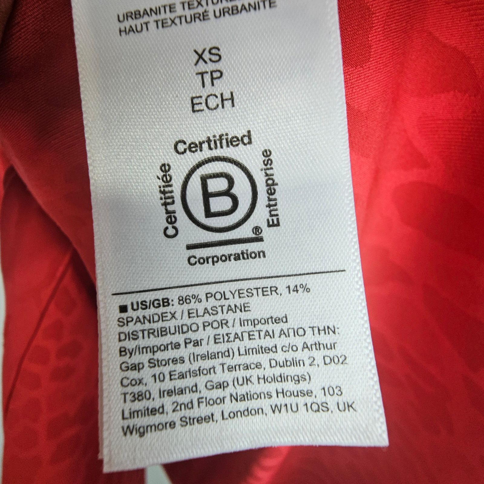 Athleta Athleta Womens Red Urbanite Textured Button Shirt XS Stretch Size XS / US 0-2 / IT 36-38 - 9 Thumbnail