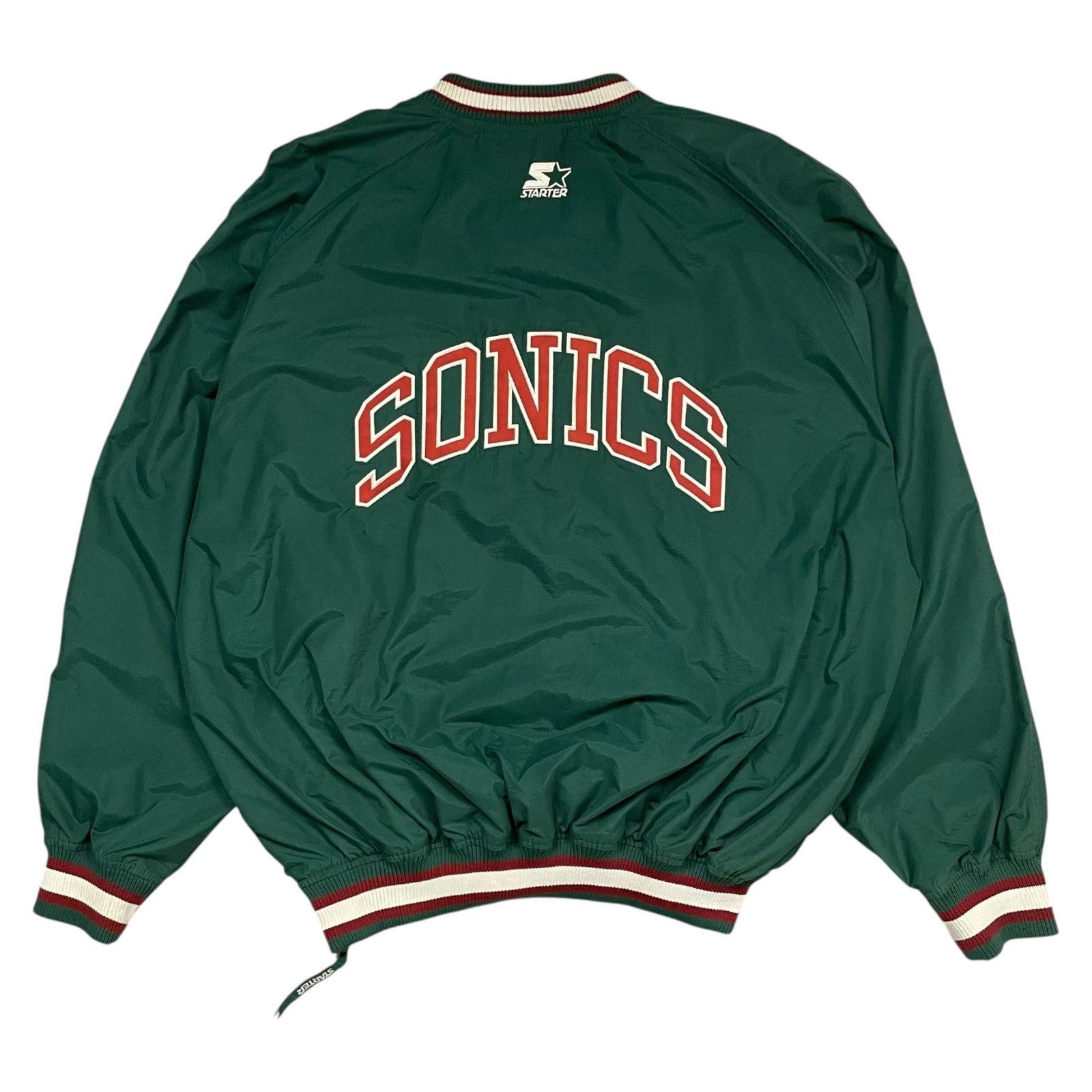 NBA VTG 90s SEATTLE SUPERSONICS STARTER PULLOVER JACKET Size US XL / EU 56 / 4 - 1 Thumbnail
