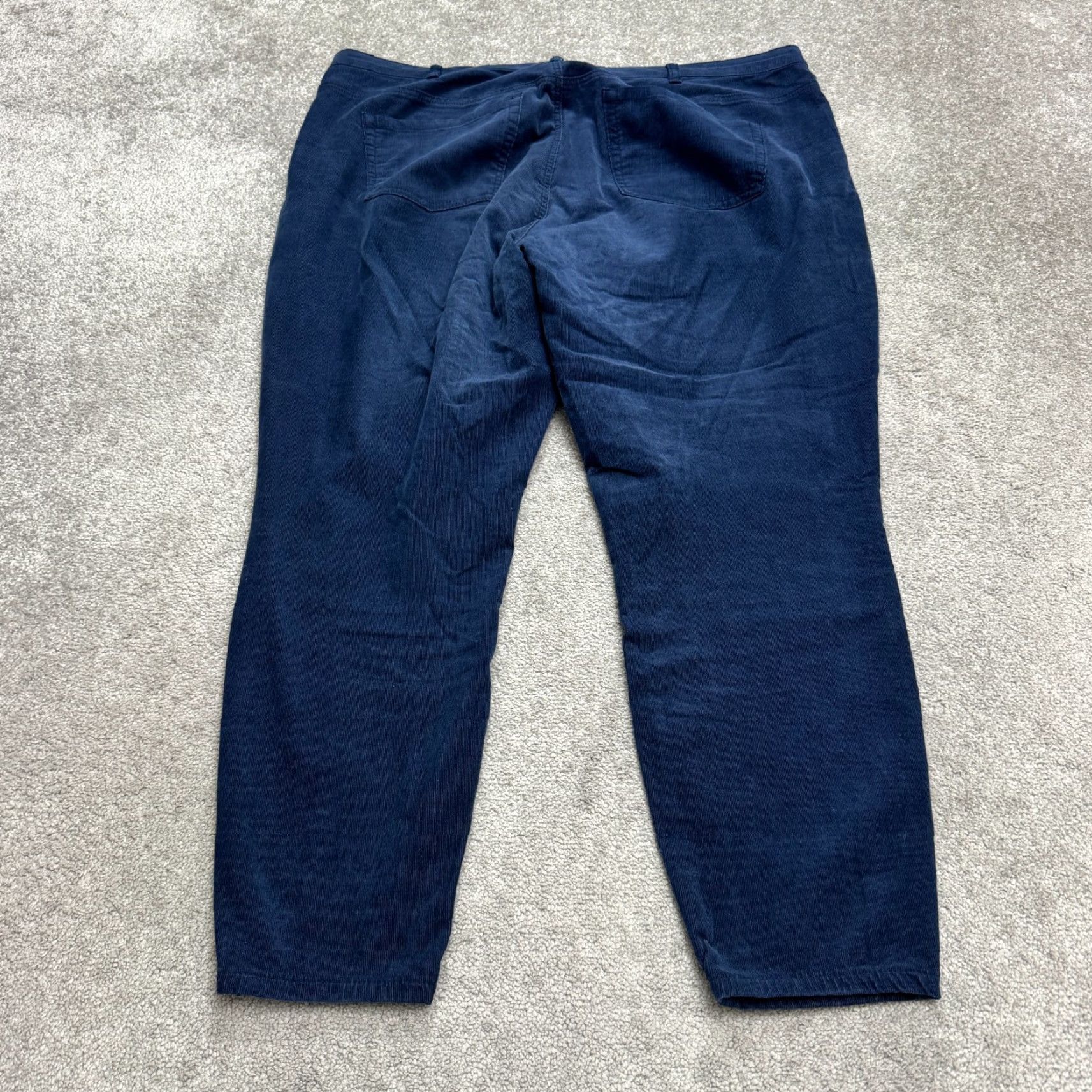 Vintage Lane Bryant Womens Pants Skinny Corduroy 22 Blue High Rise Stretch Casual Cotton Blend Size 40" / US 18 - 2 Thumbnail