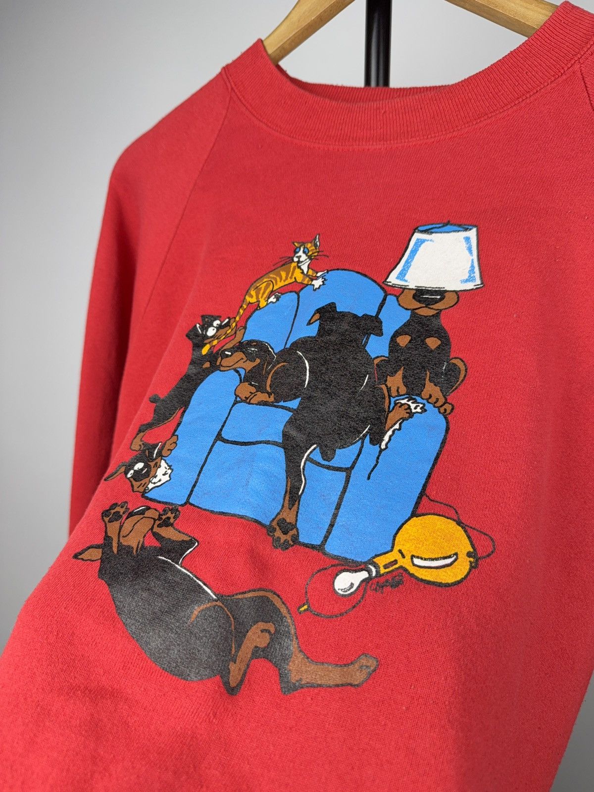 Other Retro 90s Rare Doberman Dogs Cartoon Sweatshirt Vintage Size US L / EU 52-54 / 3 - 2 Thumbnail