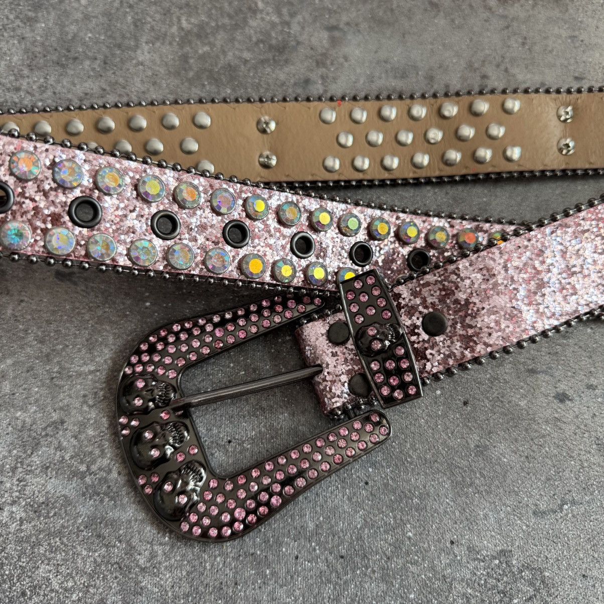 Hysteric Glamour × Japanese Brand Amazing Y2K Skull Rhinestones BB Simon Style Unisex Belt Size ONE SIZE - 5 Thumbnail