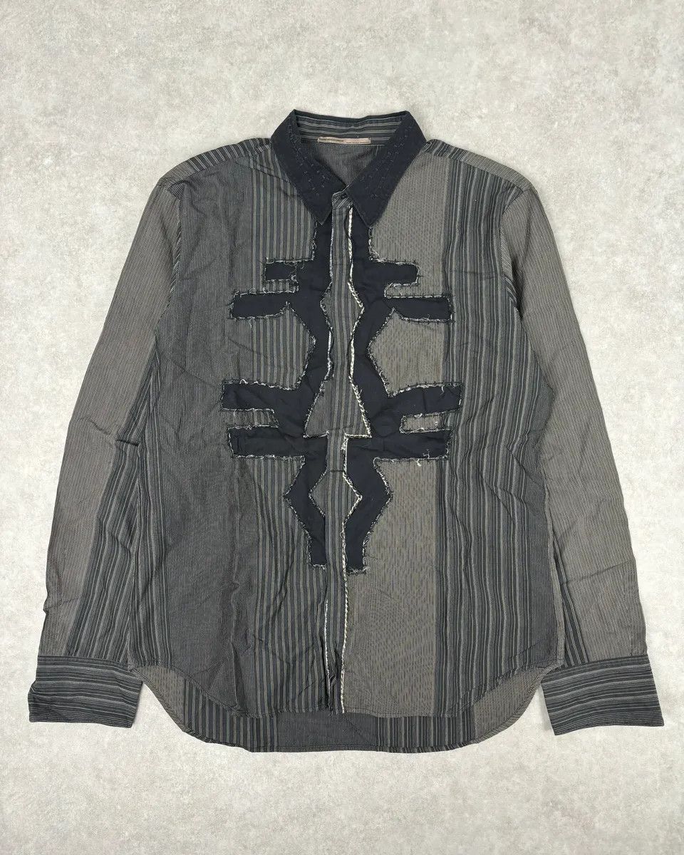 Marithe + Francois Girbaud 1990s Marithé + François Girbaud Brown Wings Distressed Shirt Size US L / EU 52-54 / 3 - 1 Thumbnail