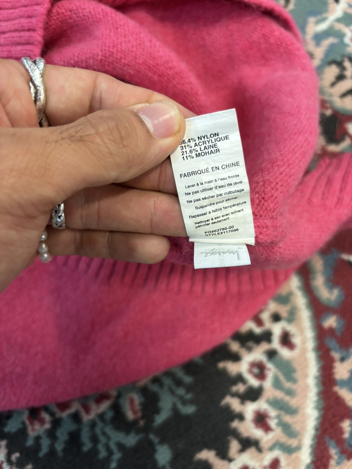 Stussy Stussy Pink Knit Mohair Sweater Size US XL / EU 56 / 4 - 6 Thumbnail