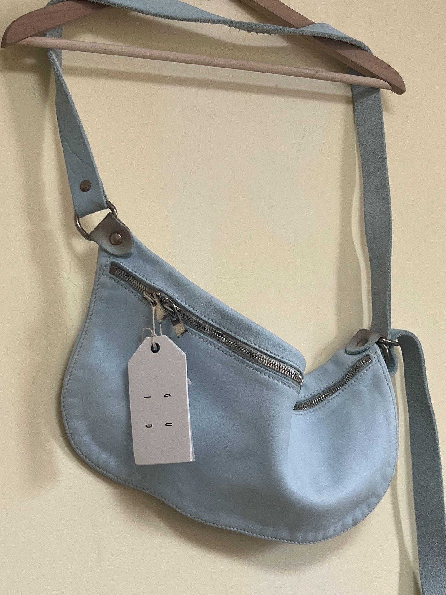Guidi Guidi Q10 Glacier Blue Distressed Horse Leather Crossbody Size ONE SIZE - 1 Thumbnail