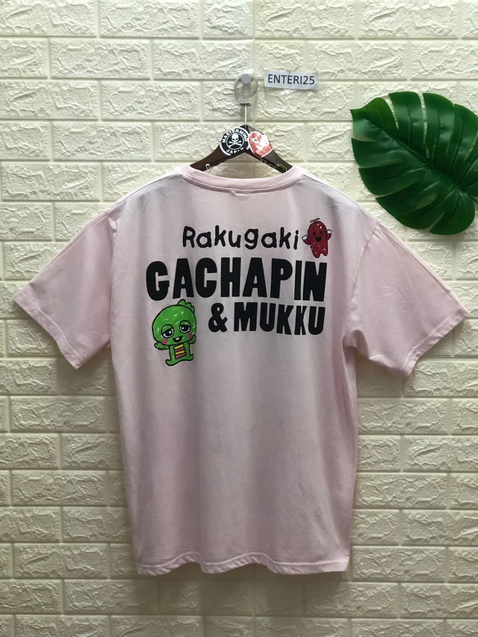 Vintage vintage Rakugaki Gachapin & Mukku XLarge Tee pink Size US XXL / EU 58 / 5 - 6 Thumbnail