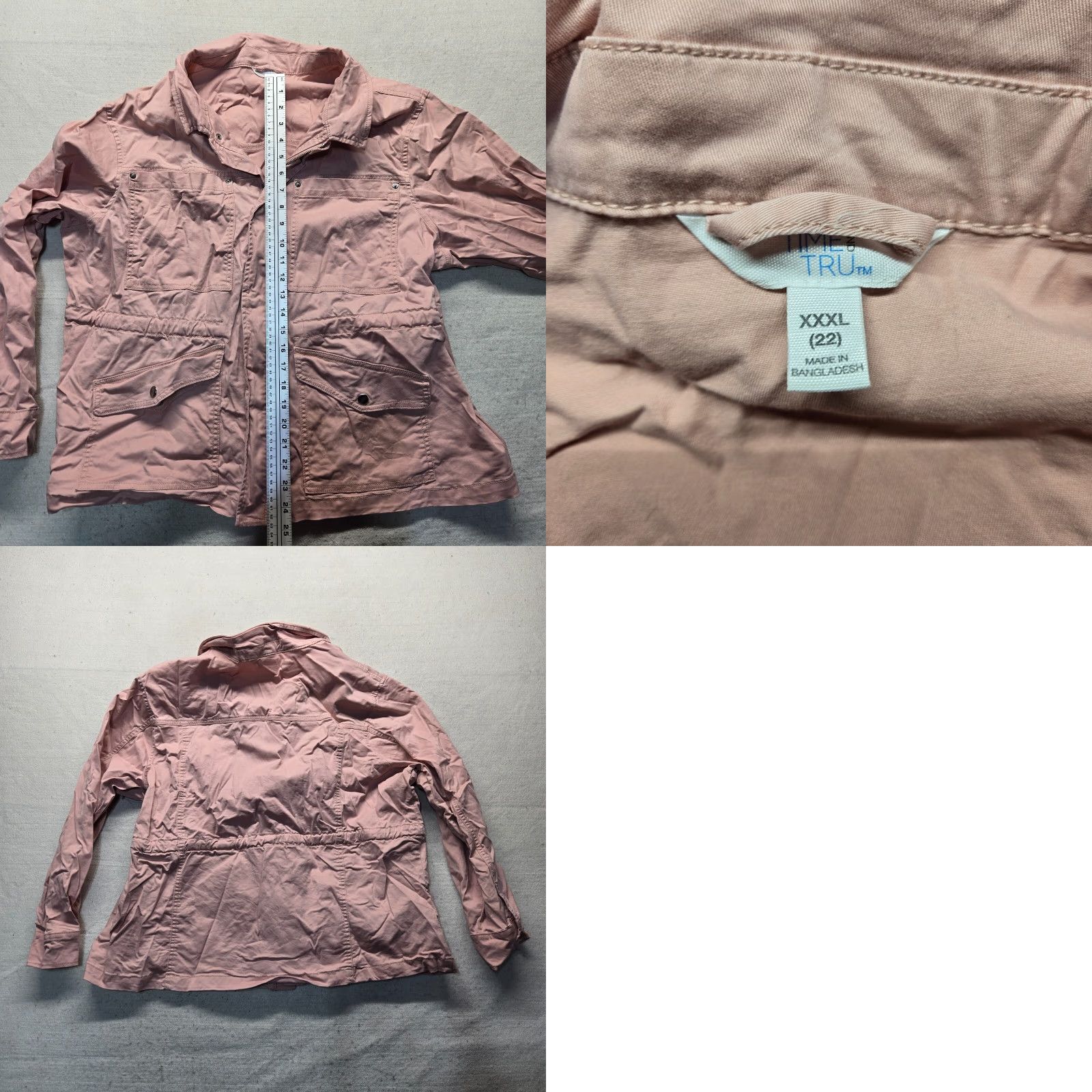 Vintage Time & Tru Jacket Women Adult 3XL Pink Button Zip Pockets 3XL Womens Casual Basic Jacket Size XXL / US 16-18 / IT 52-54 - 8 Thumbnail