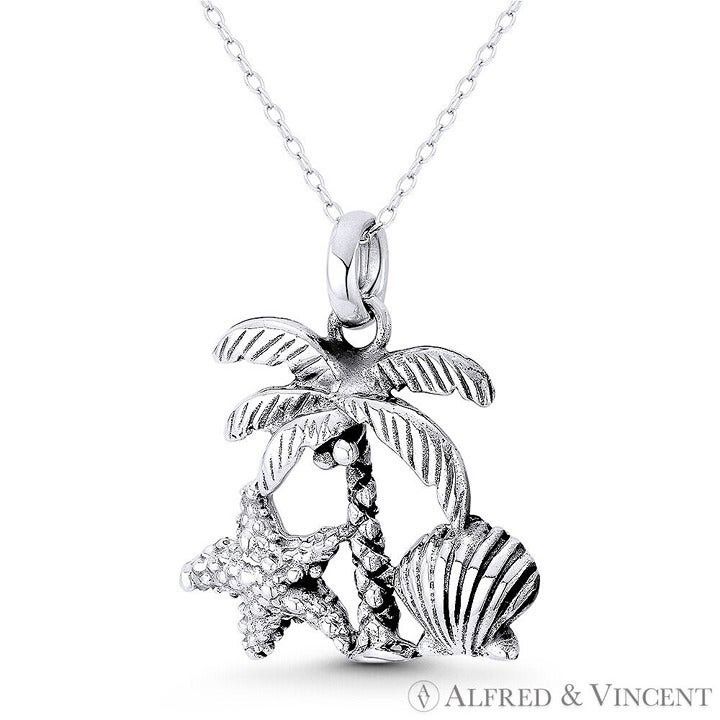 Other Palm Tree, Starfish, & Clam Charm Oxidized Pendant Size ONE SIZE - 1 Preview