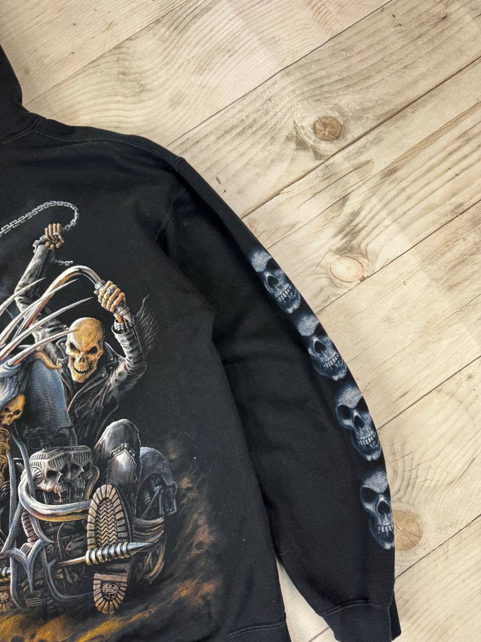 Vintage Spiral Hoodie Ghost Racer Skull Harley Davidson Moto Y2K 90s Size US L / EU 52-54 / 3 - 7 Thumbnail