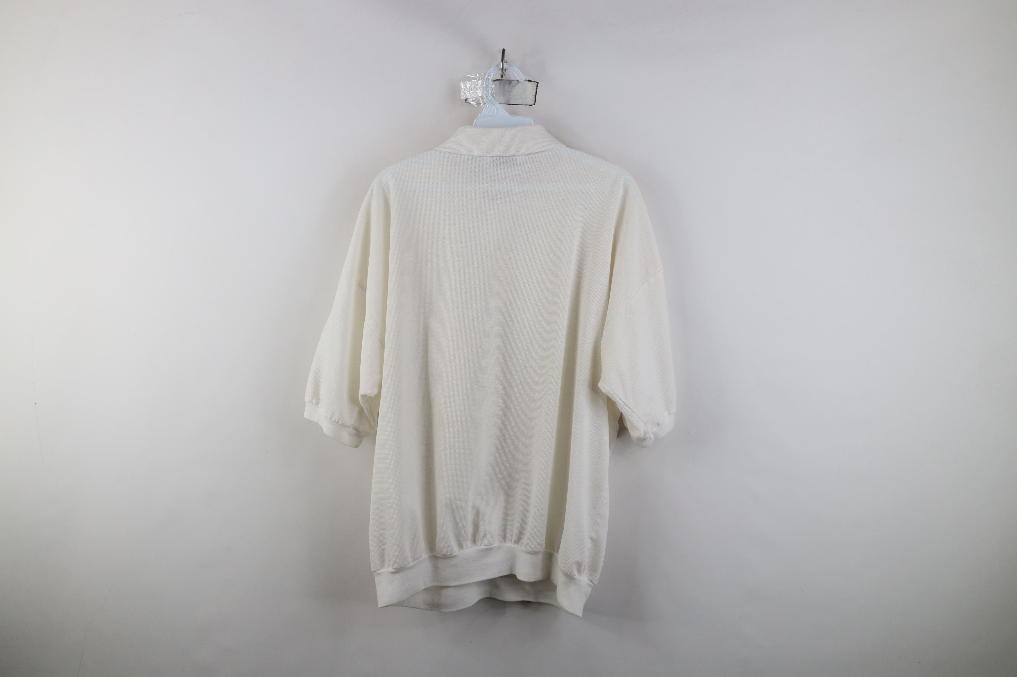 Vintage Vintage 90s Streetwear Knit Pullover Polo Shirt White Size US XL / EU 56 / 4 - 8 Thumbnail