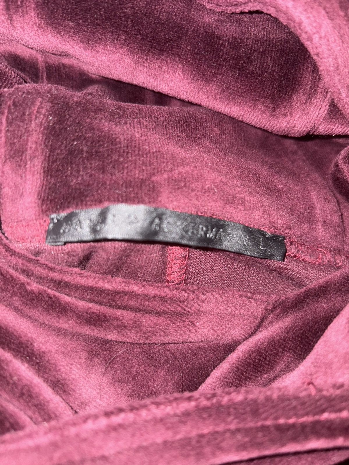 Haider Ackermann Haider Ackermann Red Velvet Hoodie Sweatshirt Size US M / EU 48-50 / 2 - 6 Thumbnail