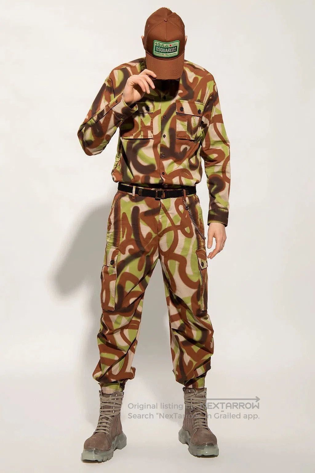 Dsquared2 Multi Camouflage Print Long Sleeve Button. Size US XS / EU 42 / 0 - 1 Thumbnail