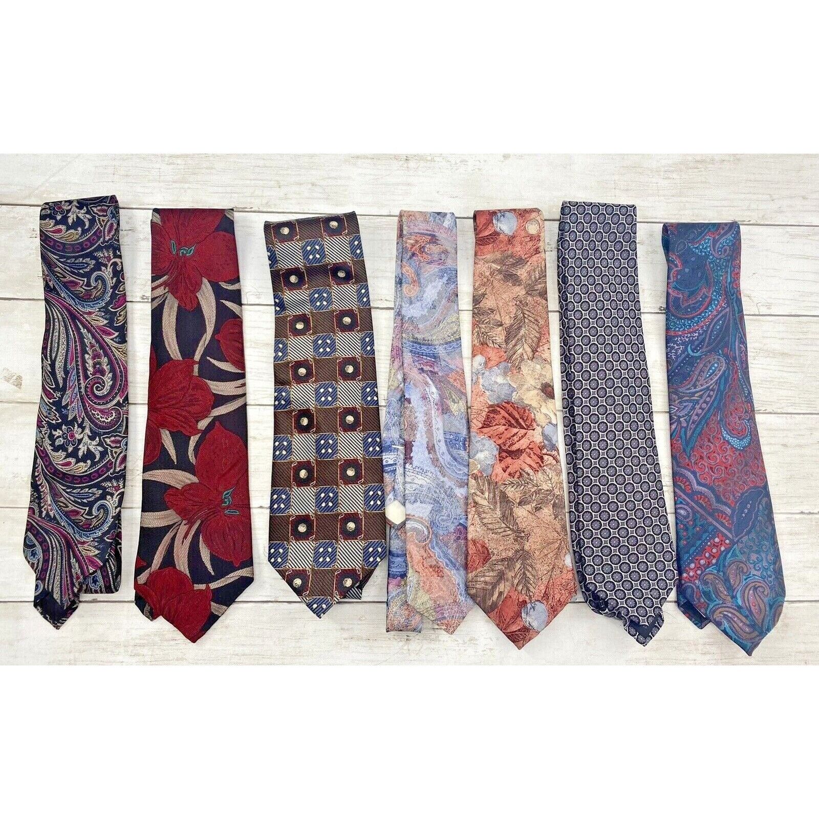 Other Lot of 7 Neck Ties Assorted Lot Allyn St George, Sky Bend, Size ONE SIZE - 3 Thumbnail