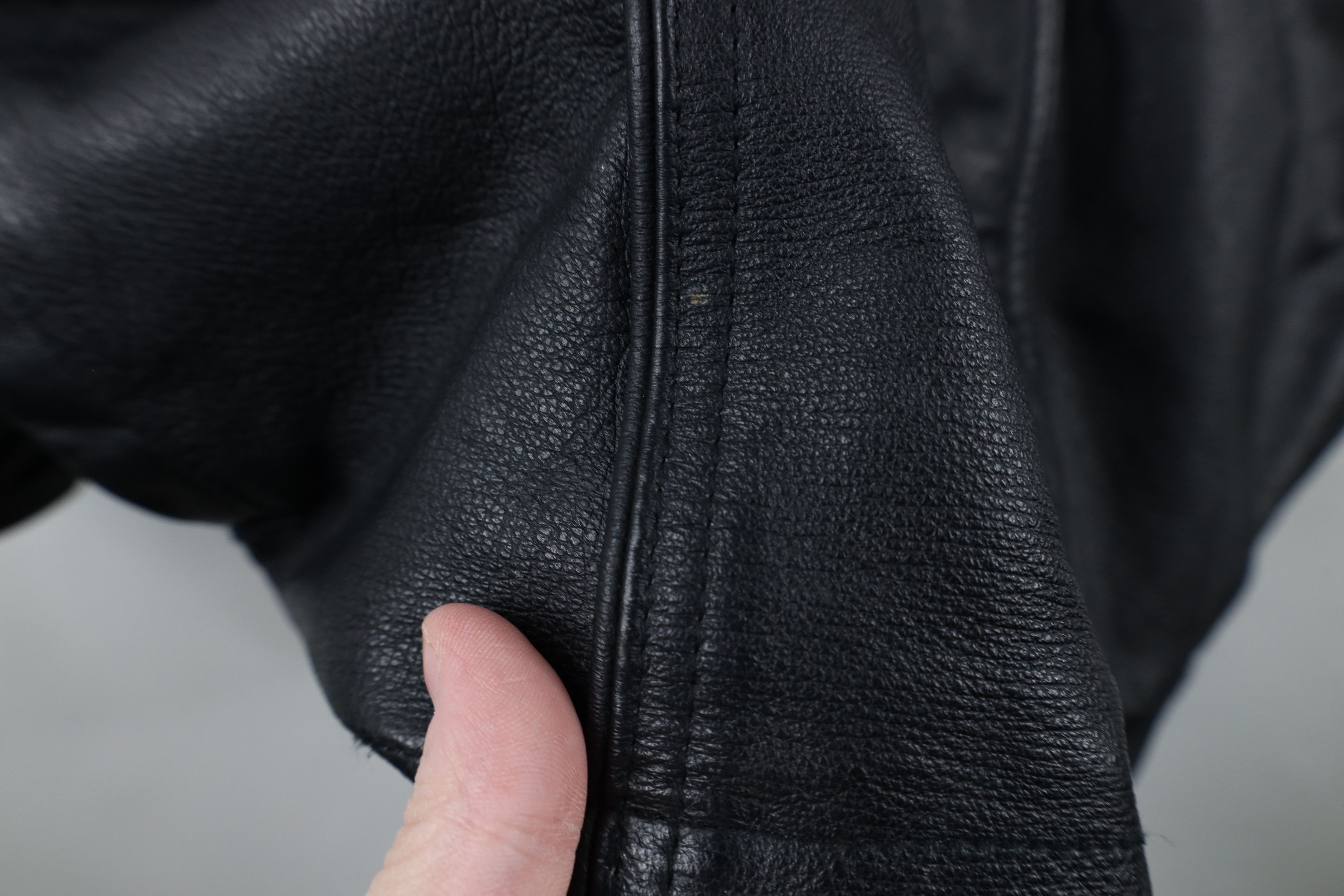 Vintage Vintage 90s Streetwear Lined Leather Chore Jacket Black Size US XL / EU 56 / 4 - 6 Thumbnail