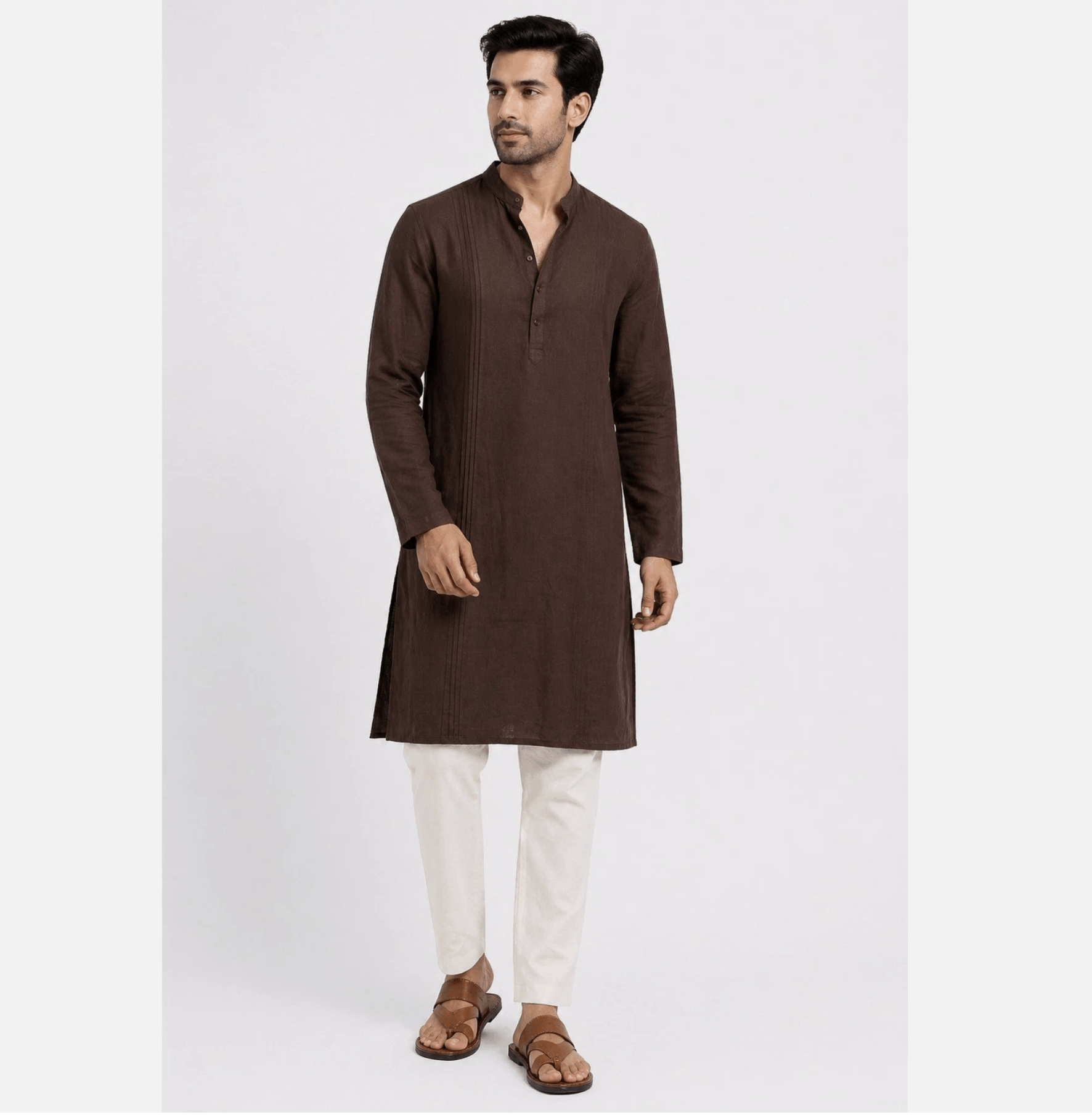 NEXT Next Mens Brown Linen Blend Tunic NWT Size US XL / EU 56 / 4 - 1 Thumbnail