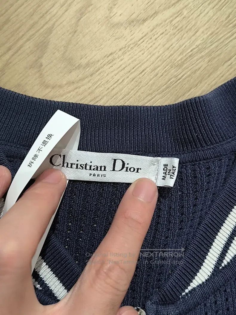 Dior Dior Navy blue long-sleeved knitted cardigan coat Size XS / US 0-2 / IT 36-38 - 4 Thumbnail
