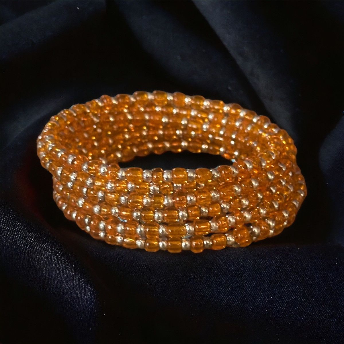 Other Orange and silver bead wrap coil bracelet Size ONE SIZE - 1 Thumbnail