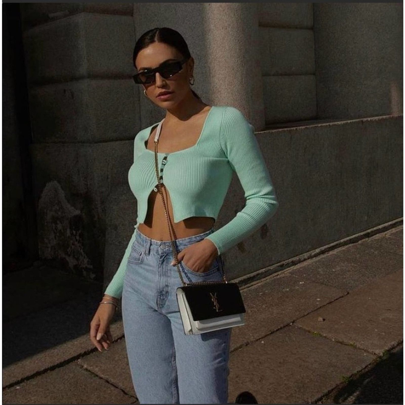 Zara ZARA BLOGGER FAVORITE KNIT CROPPED JACKET Size XL / US 12-14 / IT 48-50 - 6 Thumbnail