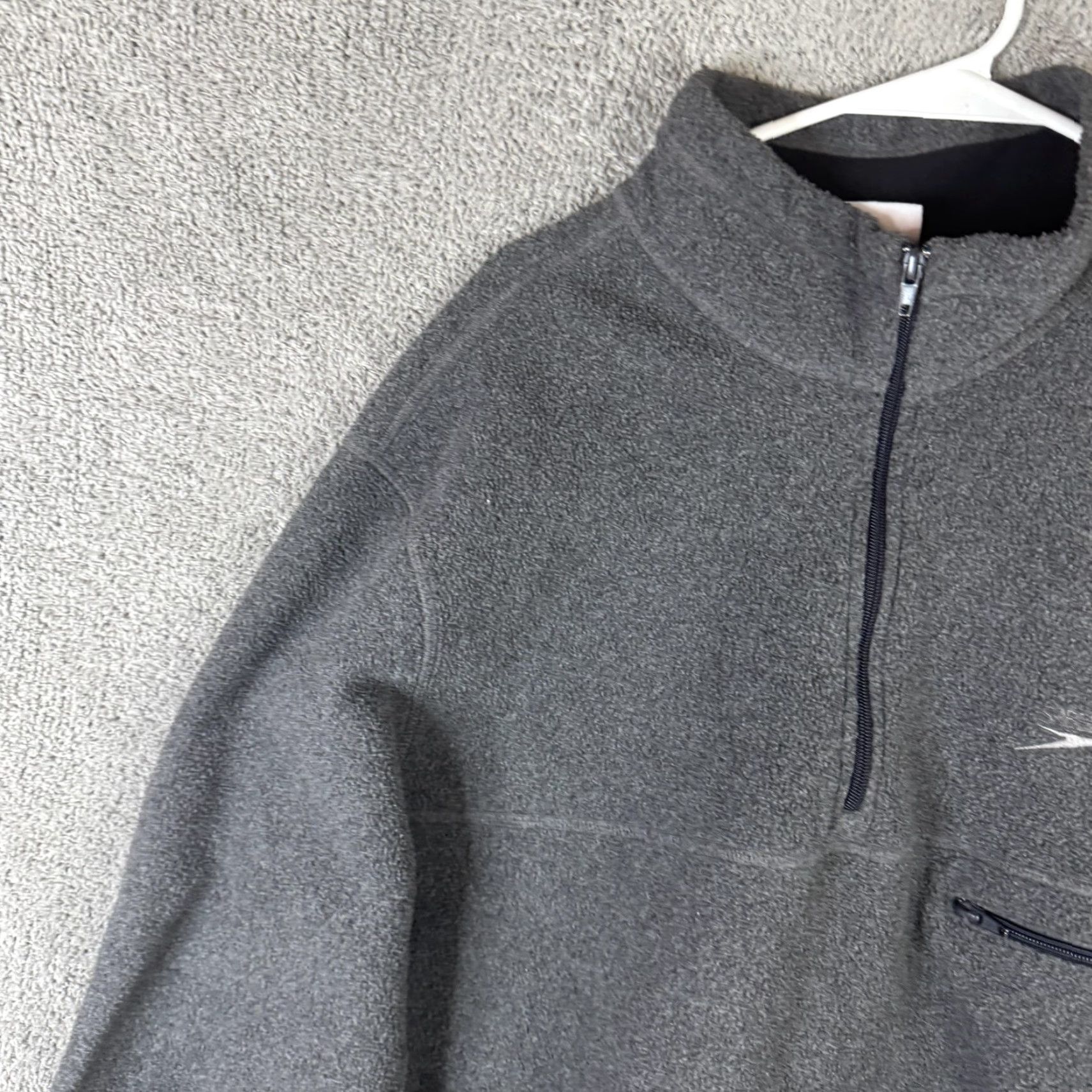 Speedo Speedo Jacket Mens XL Gray 1/4 Zip Fleece Collar Pocket Adjustable Hem Pullover Size US XL / EU 56 / 4 - 5 Thumbnail