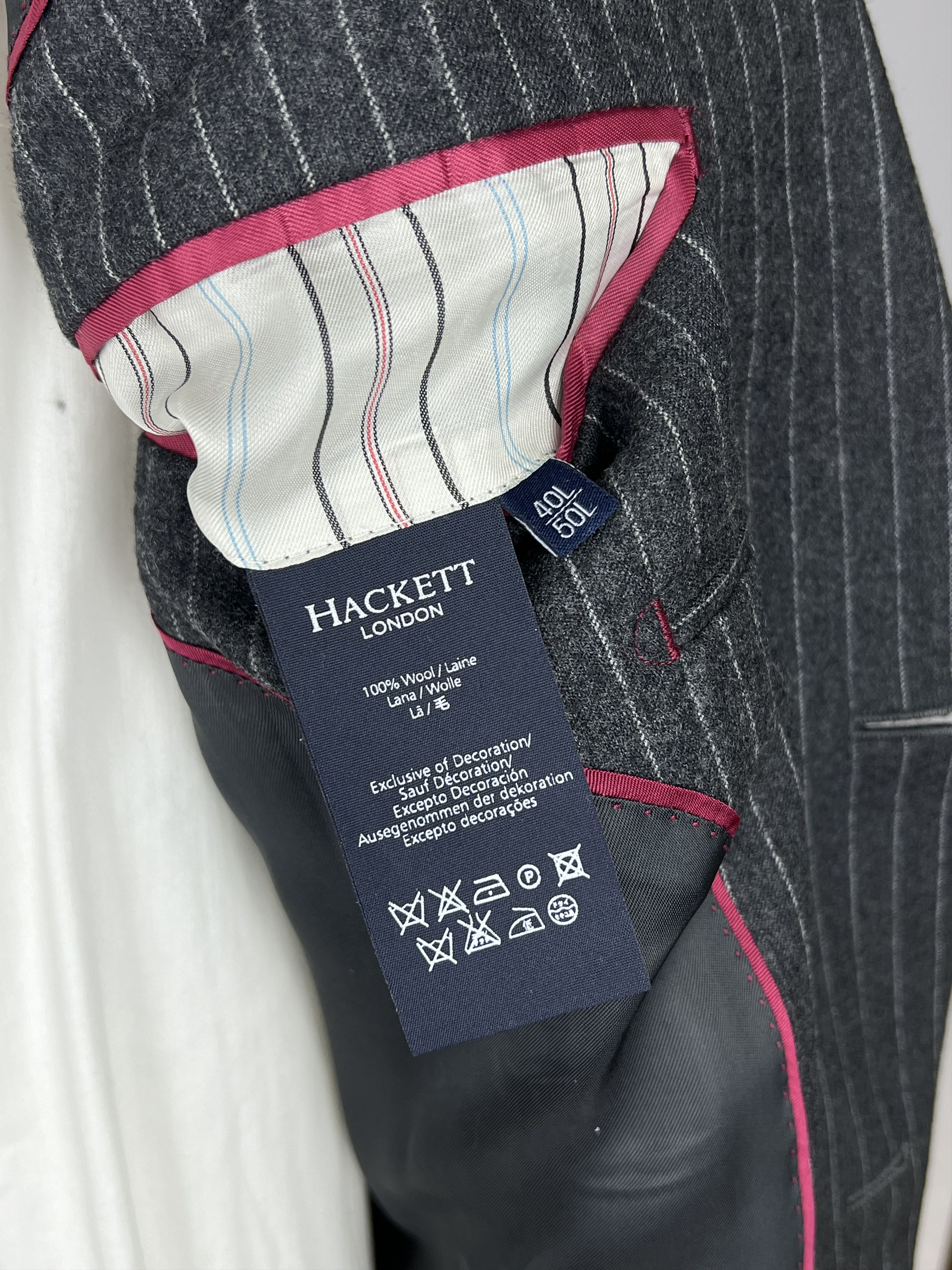Hackett London Striped Soft 100% Wool "Chelsea" Sport Coat Size 40L - 9 Thumbnail