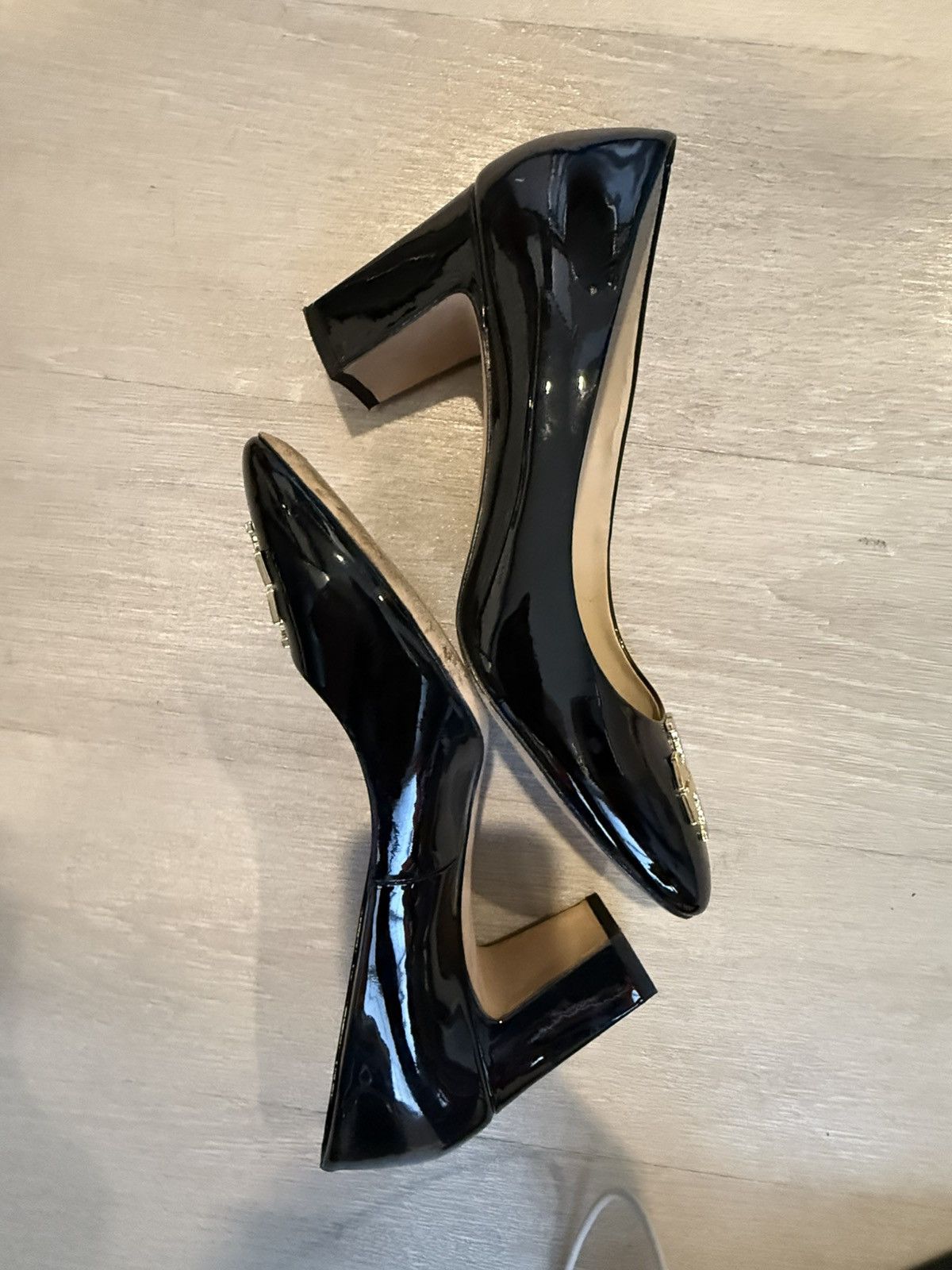 Tory Burch Tory Burch Black Patent Leather Buckle Block Heel Pumps Size US 9.5 / IT 39.5 - 8 Thumbnail