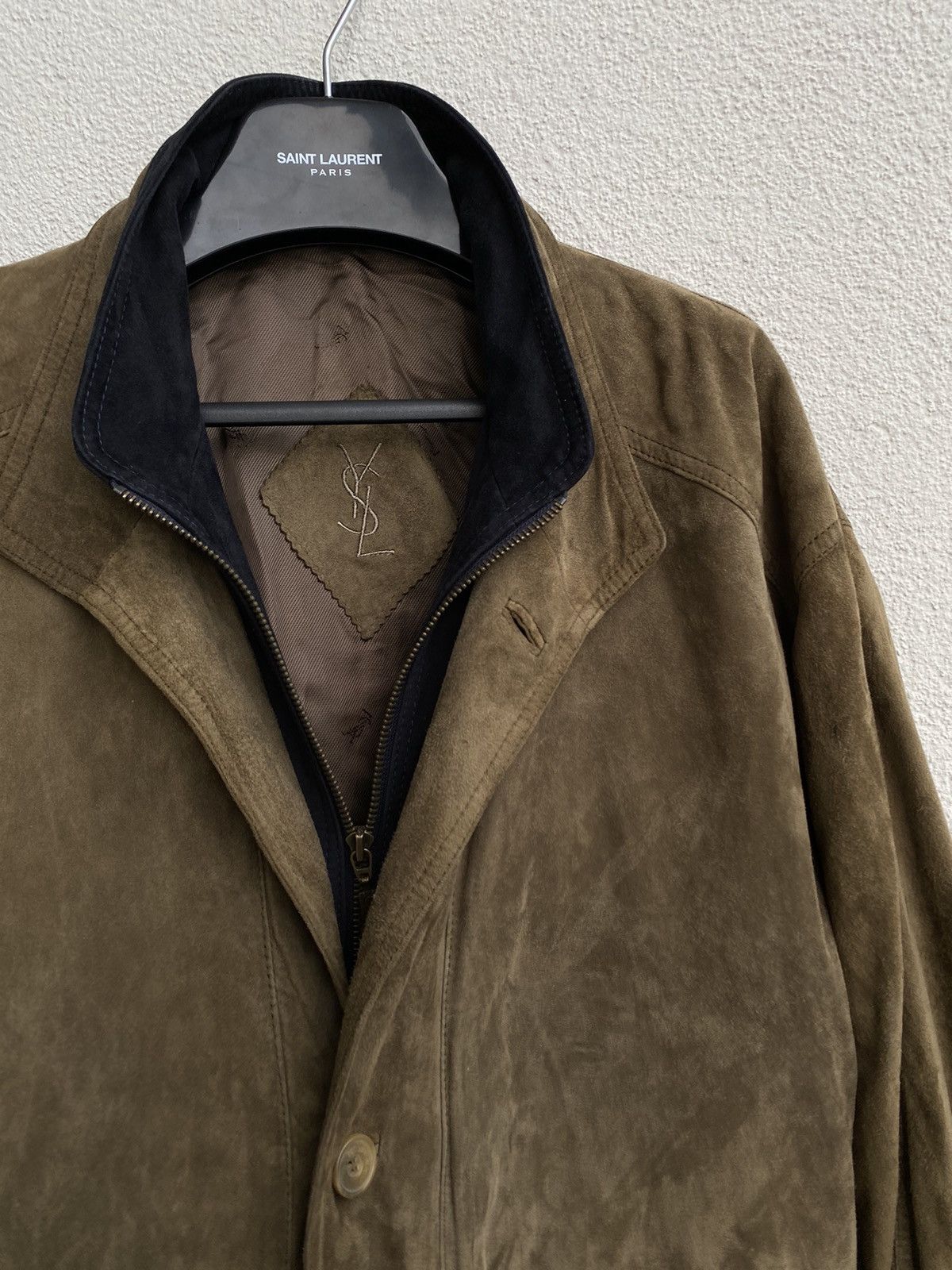 Yves Saint Laurent 90’s Suede YSL Leather Jacket Soft Beige/Brown Size US L / EU 52-54 / 3 - 2 Thumbnail