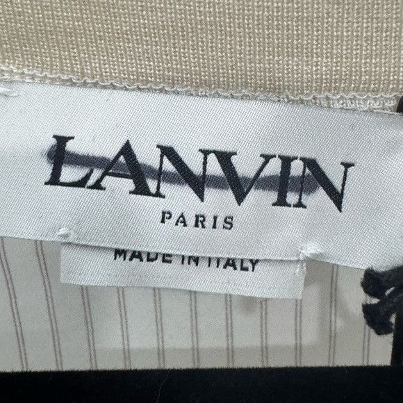 Lanvin Lanvin Striped Logo T-Shirt Silk White Men’s Size 38/US Medi Size US M / EU 48-50 / 2 - 3 Thumbnail