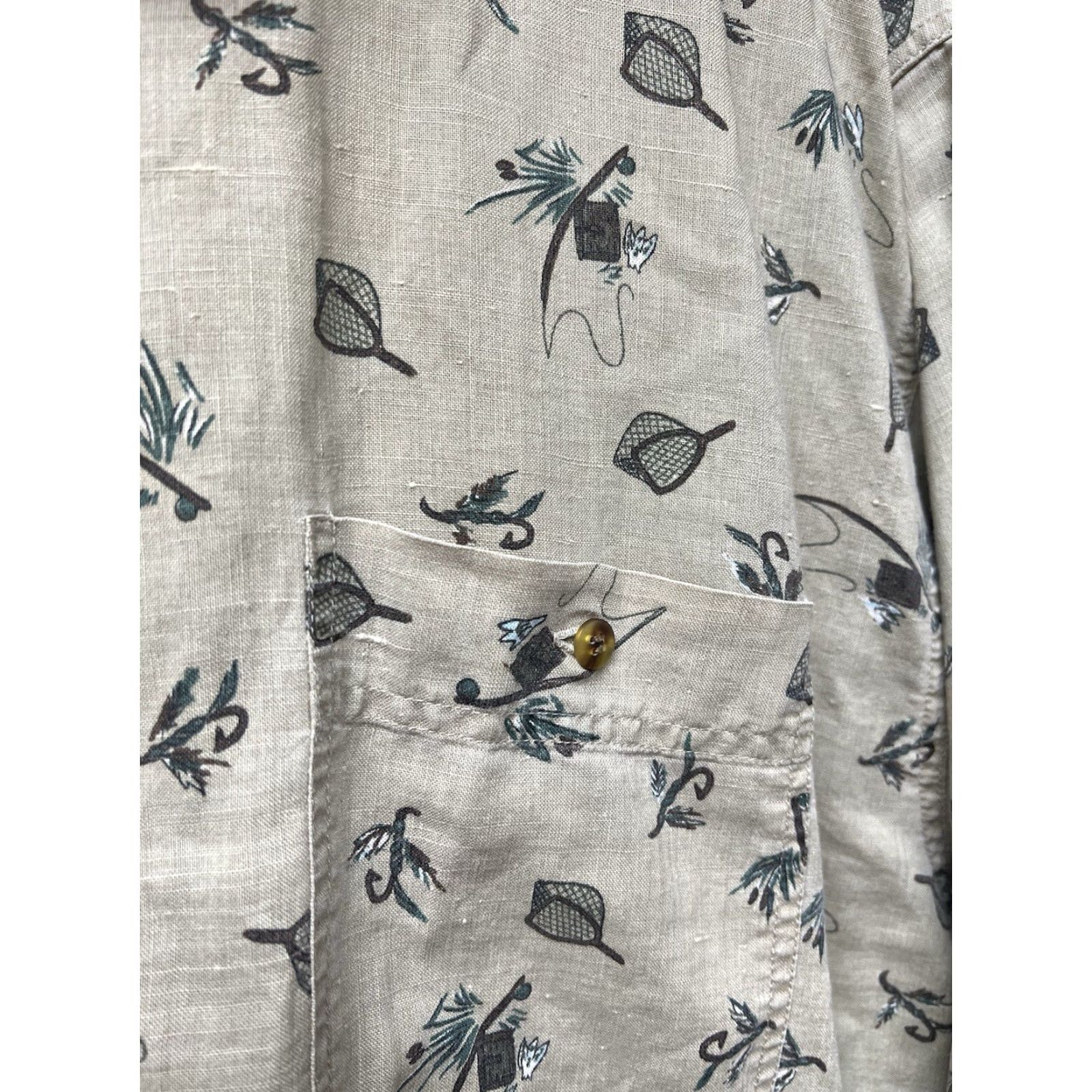 Bugle Boy VINTAGE Bugle Boy Button-Up Shirt Long Sleeve XL Tan Beige Cotton Blend 90s Western Outdoor Retro Classic Fish Logo Pockets Buttons Collared Mens Size US XL / EU 56 / 4 - 3 Thumbnail