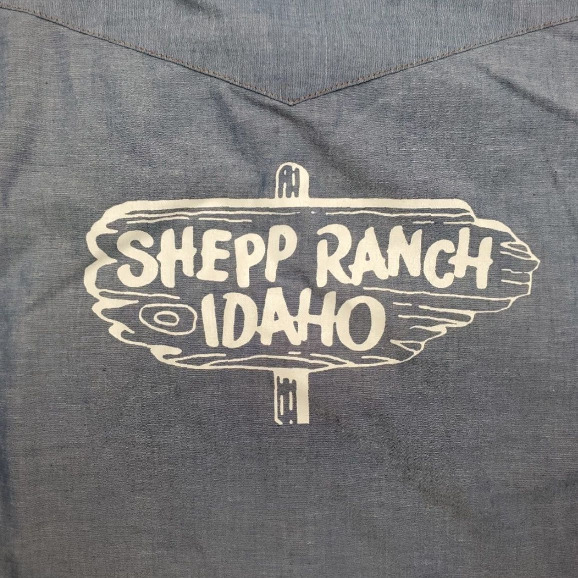 Vintage VTG Saddle King Shirt Sz 14.5 Blue Chambray Pearl Snap Western Shepp Ranch Idaho Size US S / EU 44-46 / 1 - 7 Thumbnail