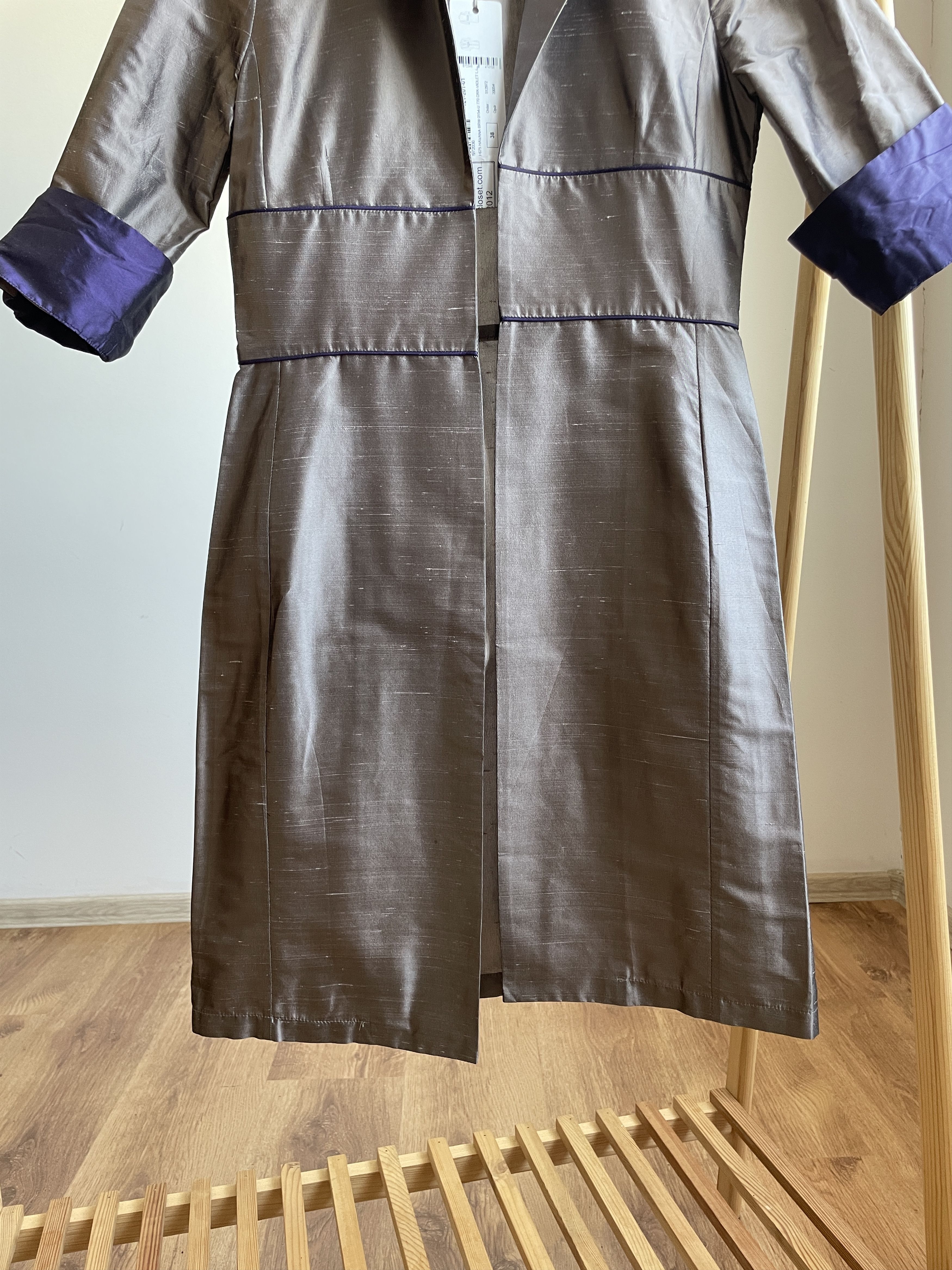Other BNWT Linea Raffaelli Silk Opent Front Long Blazer Coat Size XS / US 0-2 / IT 36-38 - 6 Thumbnail