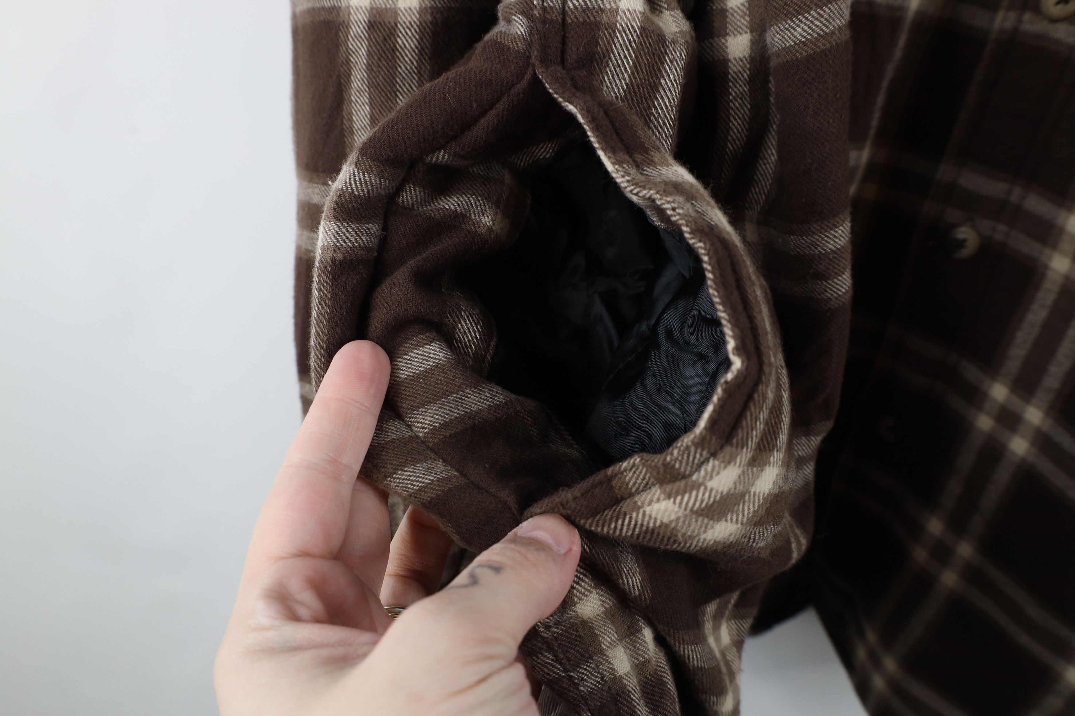 Vintage × Wrangler Vintage Wrangler Lined Flannel Shirt Jacket Jac Shirt Plaid Size US XXL / EU 58 / 5 - 6 Thumbnail