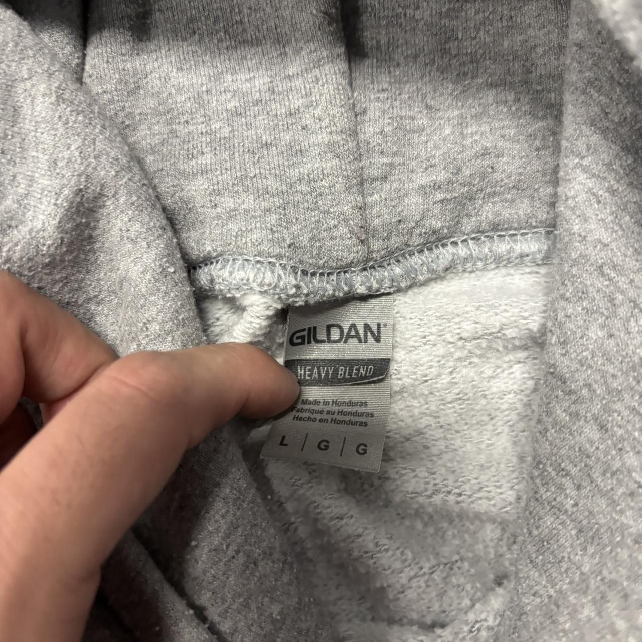 Japanese Brand × Vintage Crazy Vintage Y2K/2000s Light Grey Blank Russell Style Essential Hoodie! Size US L / EU 52-54 / 3 - 6 Thumbnail