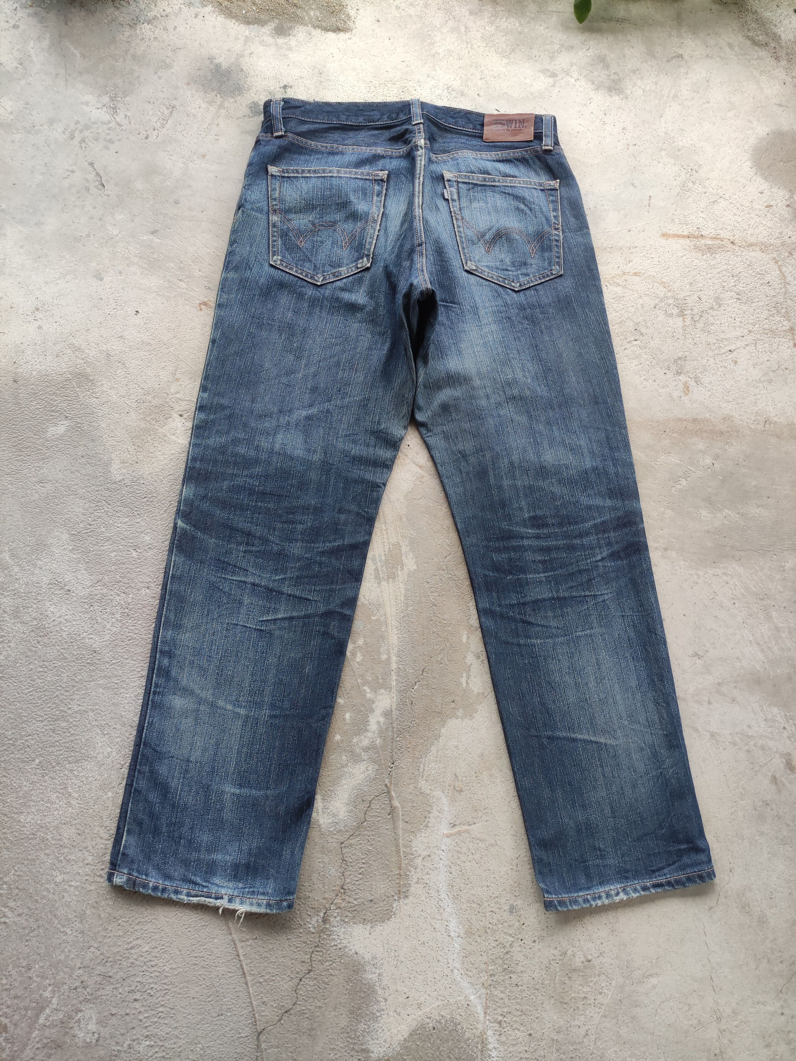 Edwin Vintage Edwin Japan Jean Distressed Faded Denim Size US 37 - 9 Thumbnail