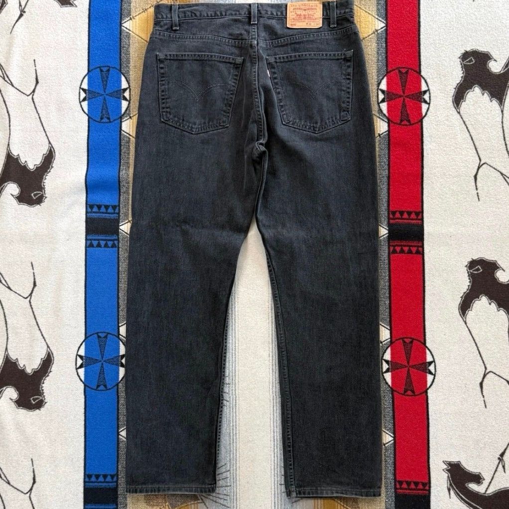 Levi's VINTAGE Levi’s 505 Black Denim Jeans Men Regular Straight 38x33 / 38 BLACK 90s Y2K Men Size US 38 / EU 54 - 2 Thumbnail