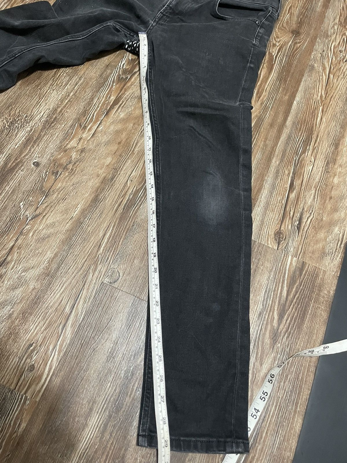 Everlane The Slim Jean Black Denim Boro Sashiko Stitch Patchwork Size US 30 / EU 46 - 3 Thumbnail