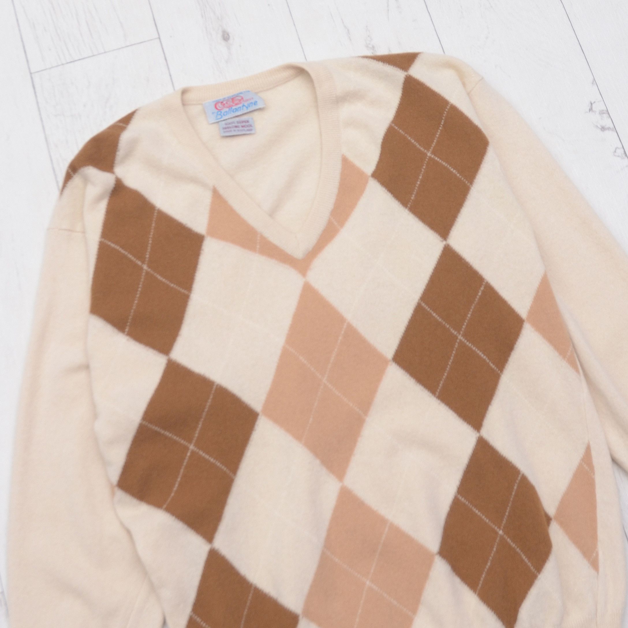 Ballantyne BALLANTYNE Scotland Y2K Argyle pattern Geelong Wool Sweater Size US M / EU 48-50 / 2 - 2 Thumbnail