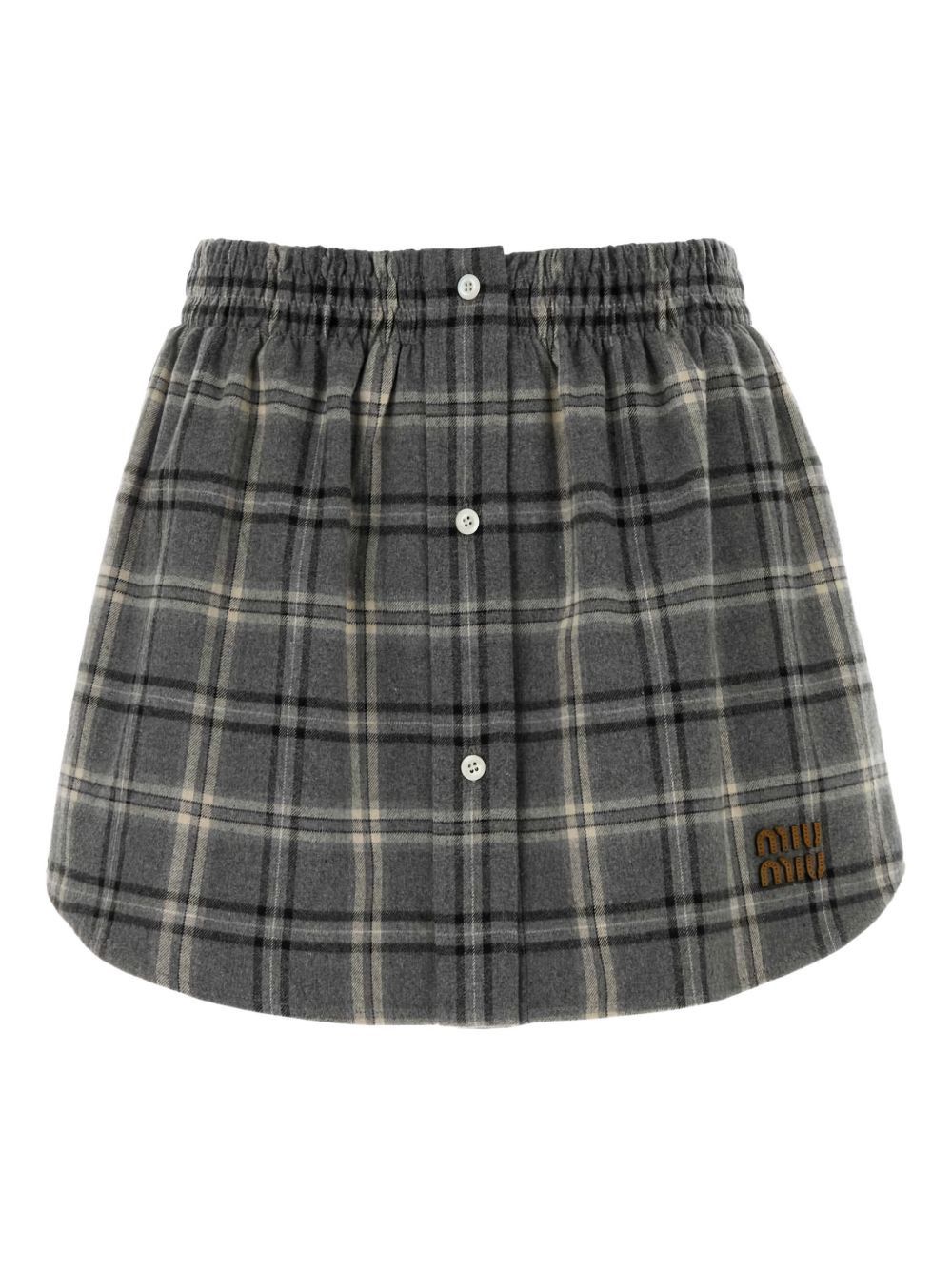 CHECKED FLANNEL MINI SKIRT