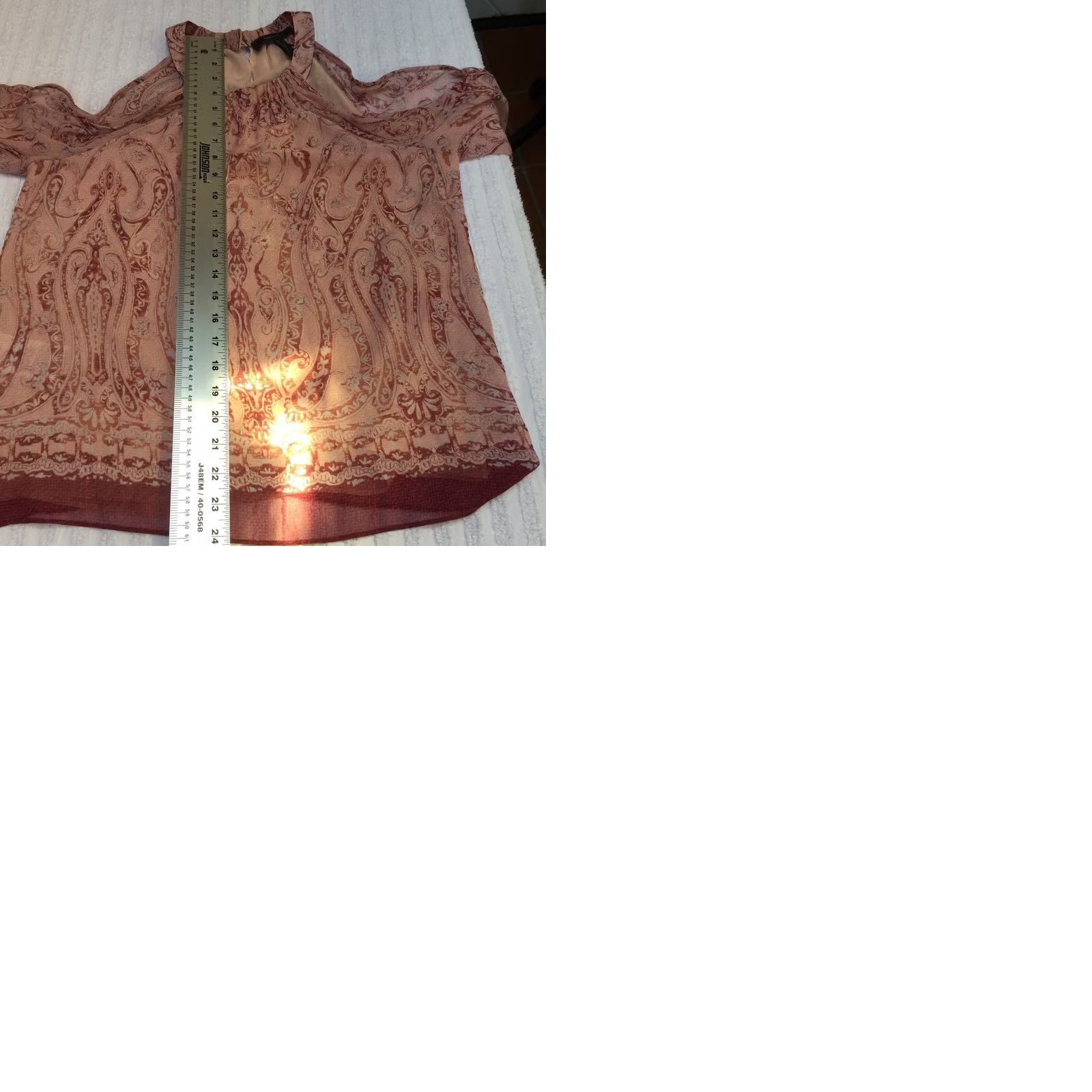 Bcbgmaxazria BCBGMAXAZRIA Women Blouse Small Floral Paisley Cold Shoulder Top Size S / US 4 / IT 40 - 9 Thumbnail