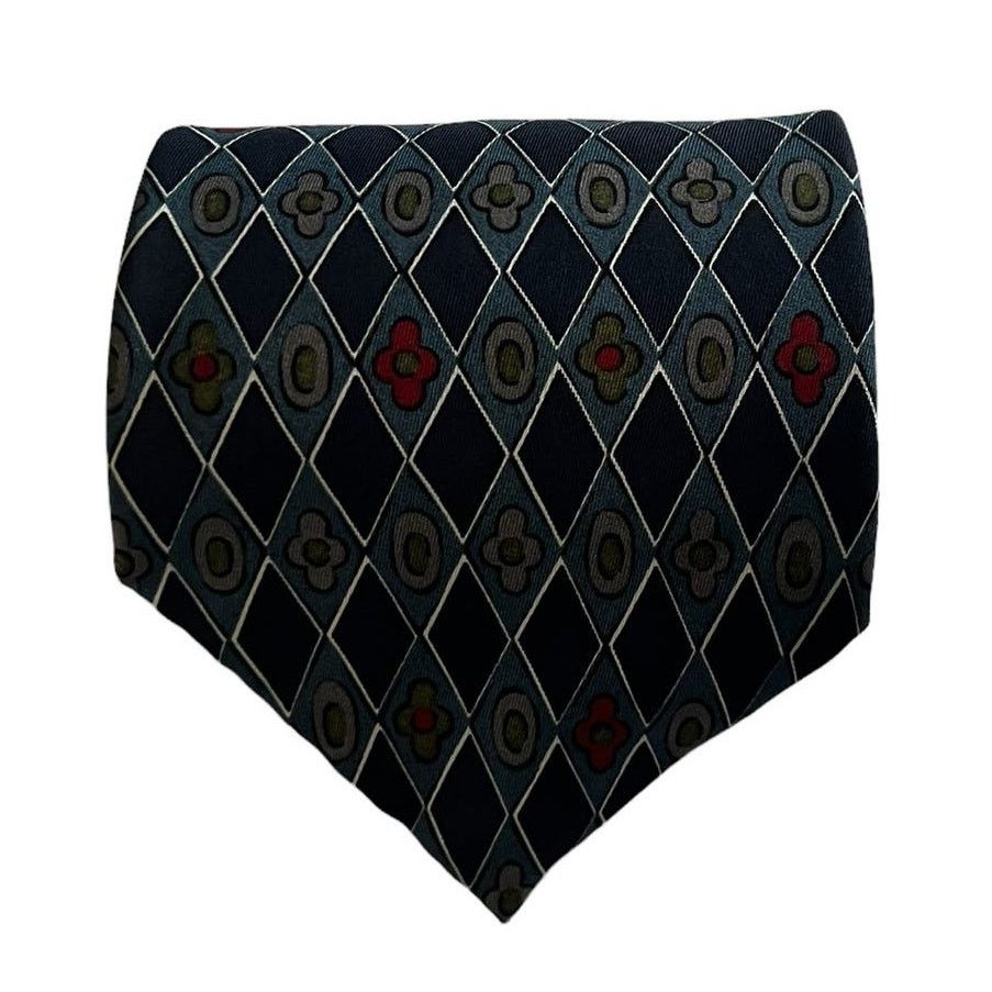 Givenchy Vintage Givenchy Monsieur Diamond Geometric Pattern Silk Tie Size ONE SIZE - 1 Thumbnail