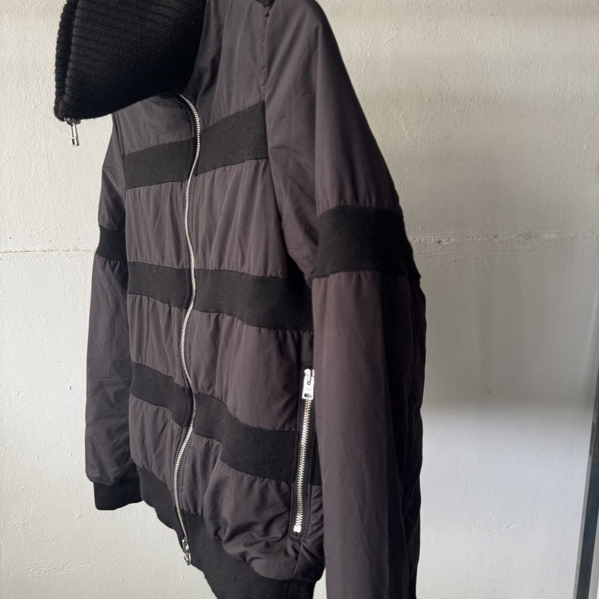 MM6 Artisan Black Stripped Puffer Like Maison Margiela Jacket Size US XS / EU 42 / 0 - 5 Thumbnail